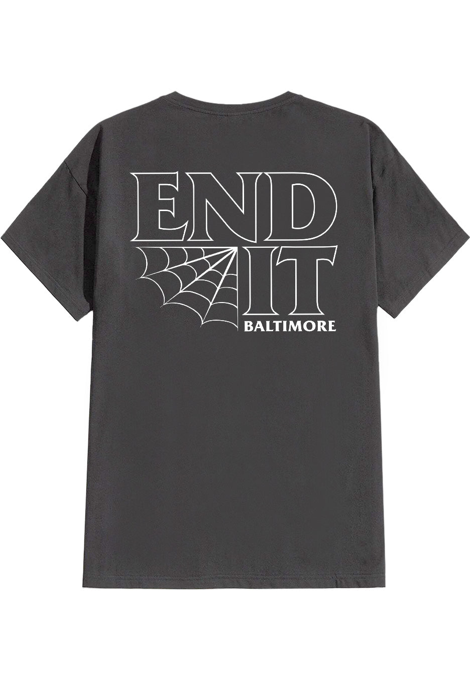 End It Spider Web Logo Charcoal T-Shirt | Neutral-Image