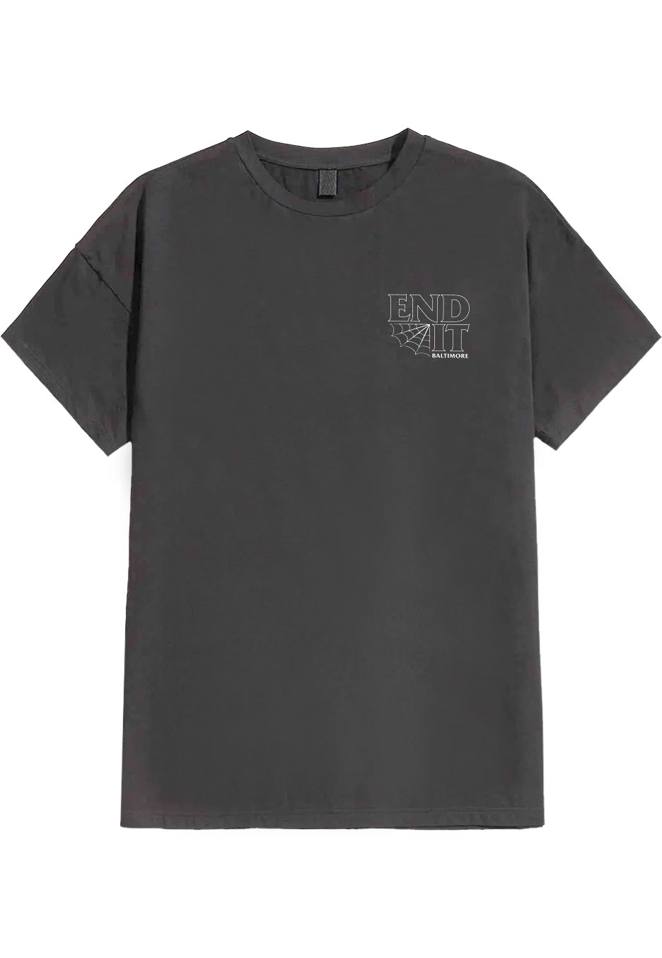 End It Spider Web Logo Charcoal T-Shirt | Neutral-Image