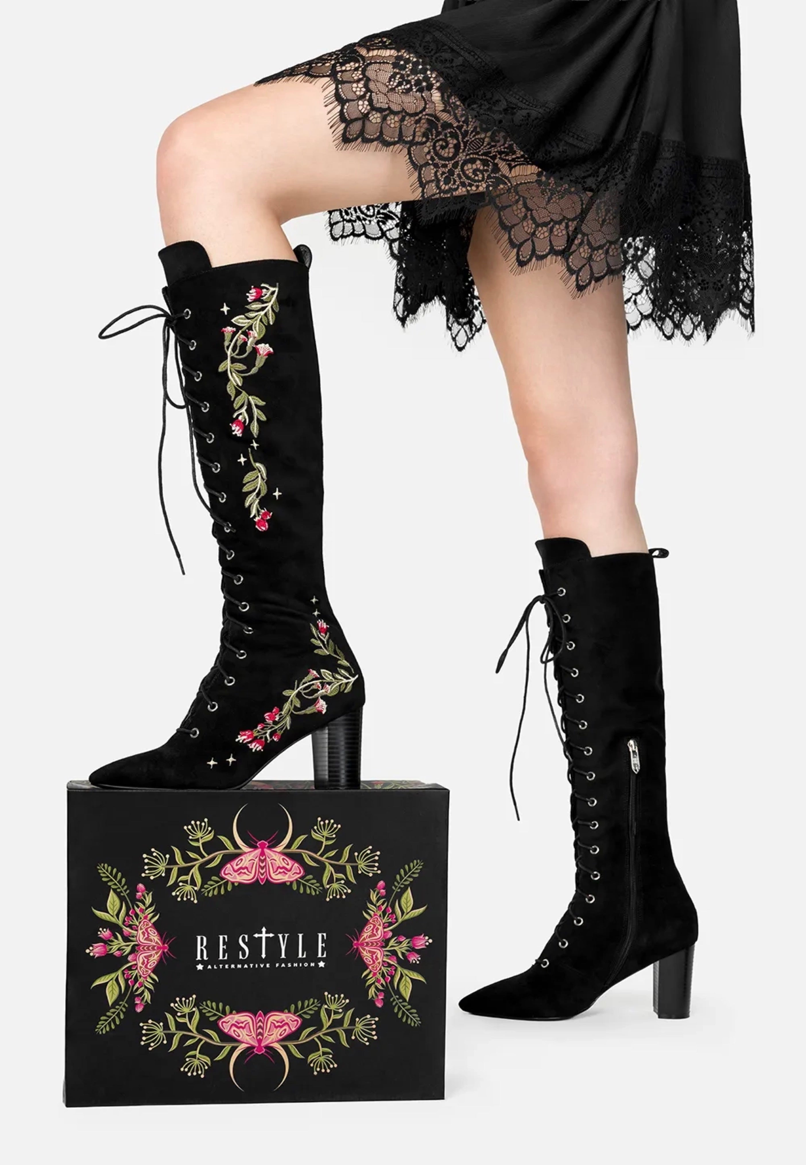 Restyle - Astrantia Knee High Black - Girl Shoes | Women-Image