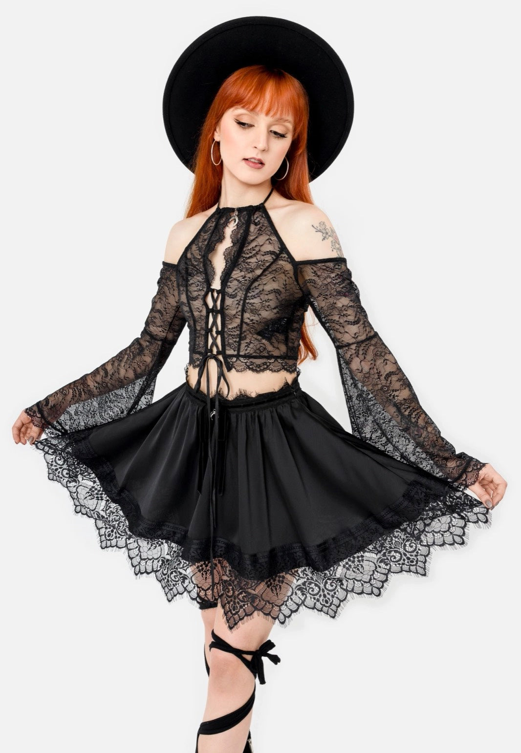 Restyle - Belladonna Lace Black - Top | Women-Image