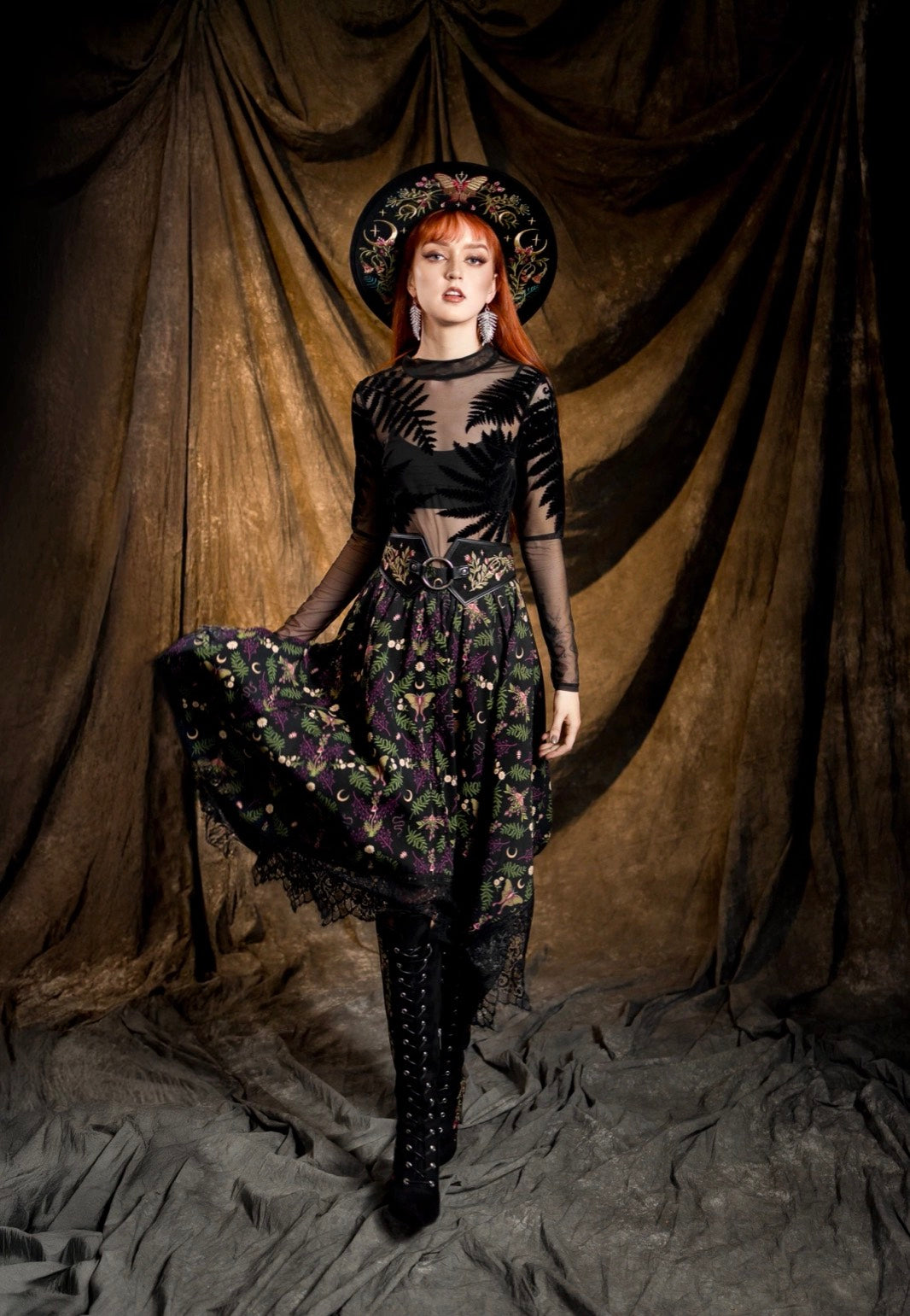 Restyle - Forest Witch Mesh Fern Black - Body | Women-Image