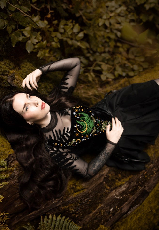 Restyle - Forest Witch Mesh Fern Black - Body | Women-Image