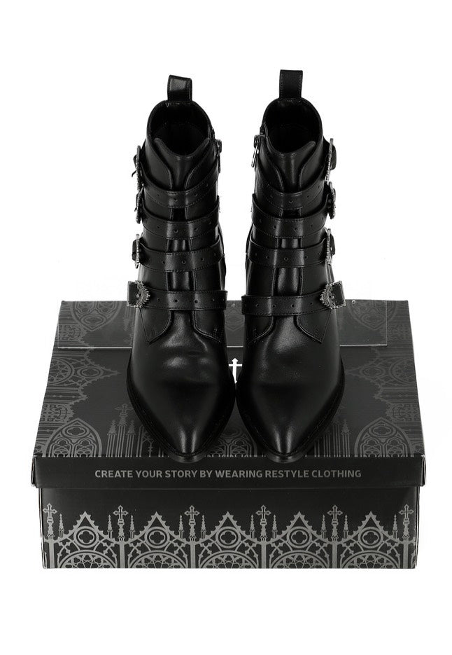 Restyle - Cathedralis Buckle Pikes Black - Girl Shoes | Women-Image