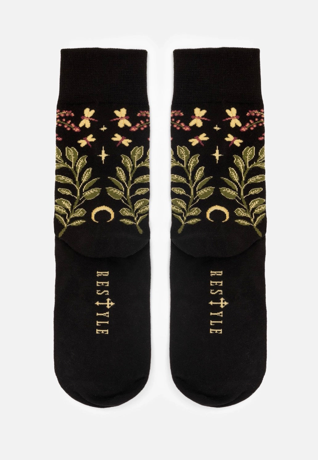 Restyle - Hare Moon Jacquard Black - Socks | Neutral-Image