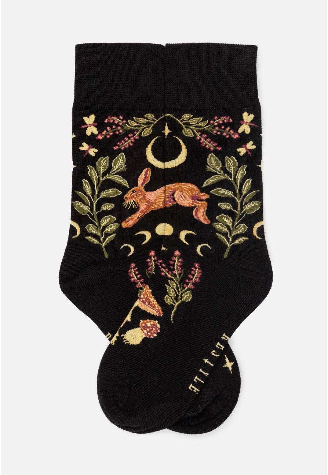 Restyle - Hare Moon Jacquard Black - Socks | Neutral-Image