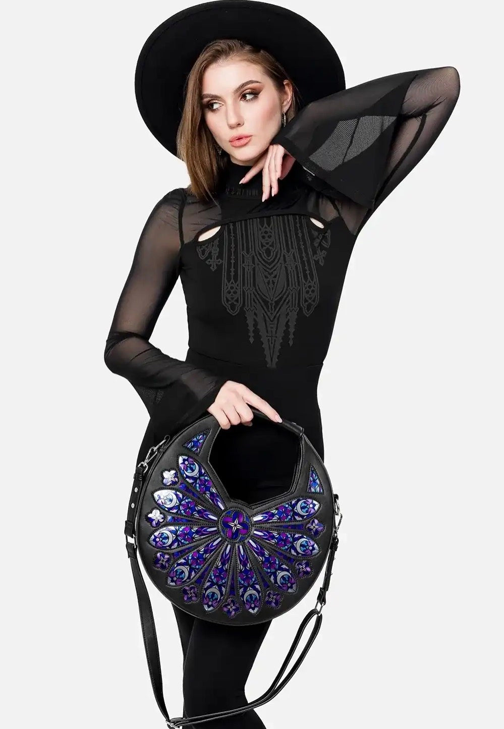 Restyle - Sacred Rose Shoulder Black - Bag | Neutral-Image