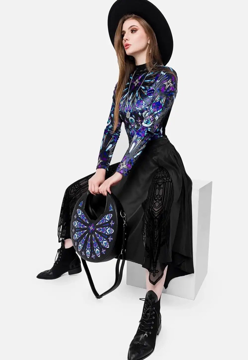 Restyle - Sacred Rose Shoulder Black - Bag | Neutral-Image