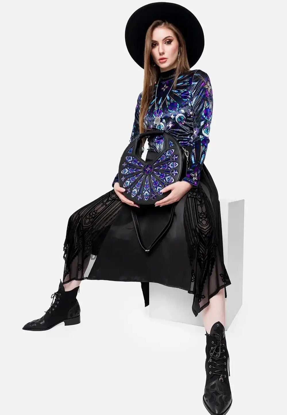 Restyle - Sacred Rose Shoulder Black - Bag | Neutral-Image