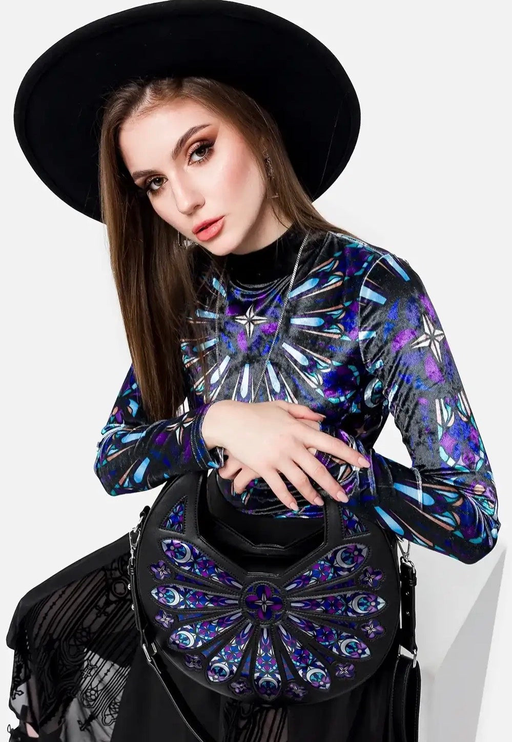 Restyle - Sacred Rose Shoulder Black - Bag | Neutral-Image