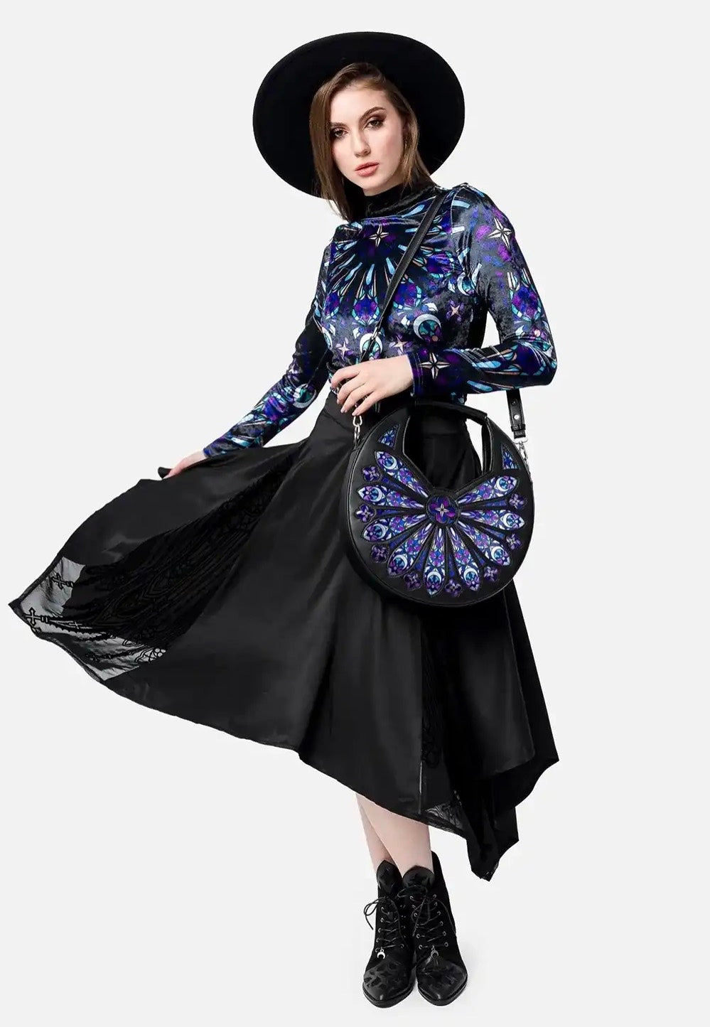 Restyle - Sacred Rose Shoulder Black - Bag | Neutral-Image