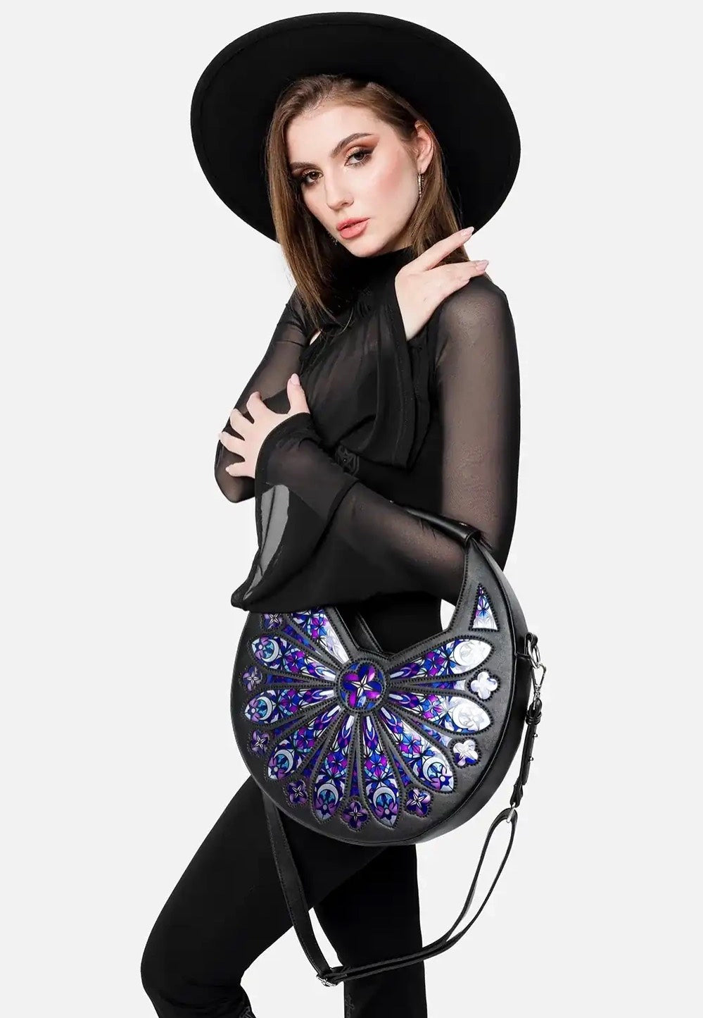 Restyle - Sacred Rose Shoulder Black - Bag | Neutral-Image