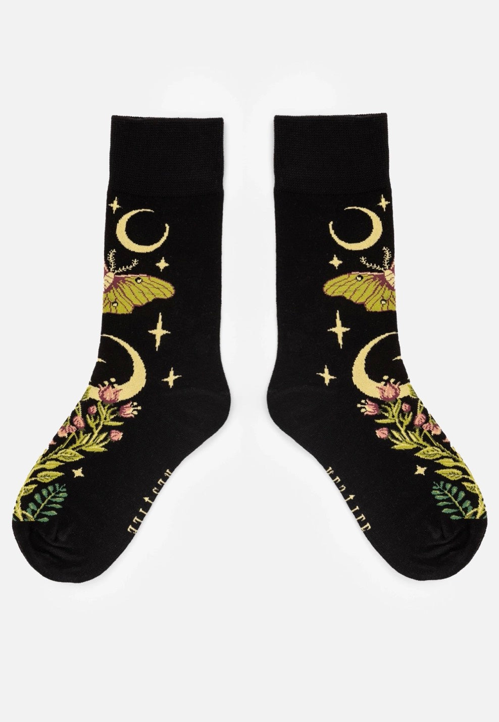 Restyle - Wild Gardens Jacquard Black - Socks | Neutral-Image