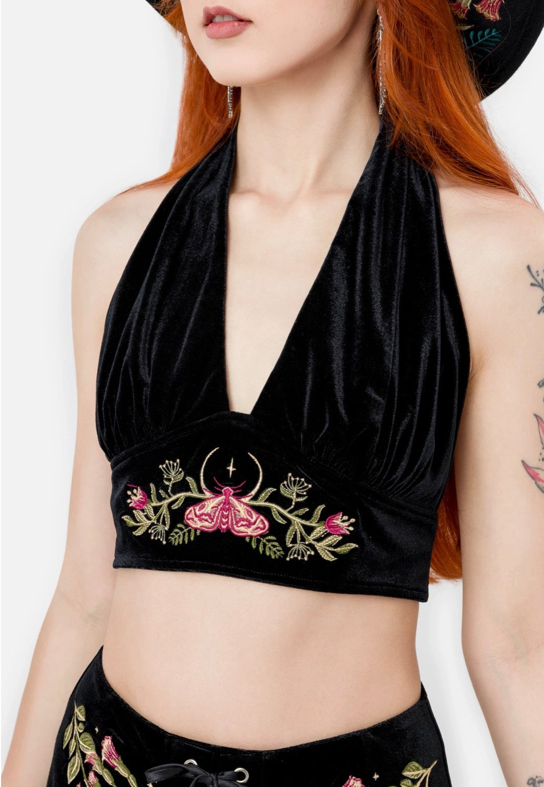 Restyle - Woodland Bloom Halterneck Black - Top | Women-Image