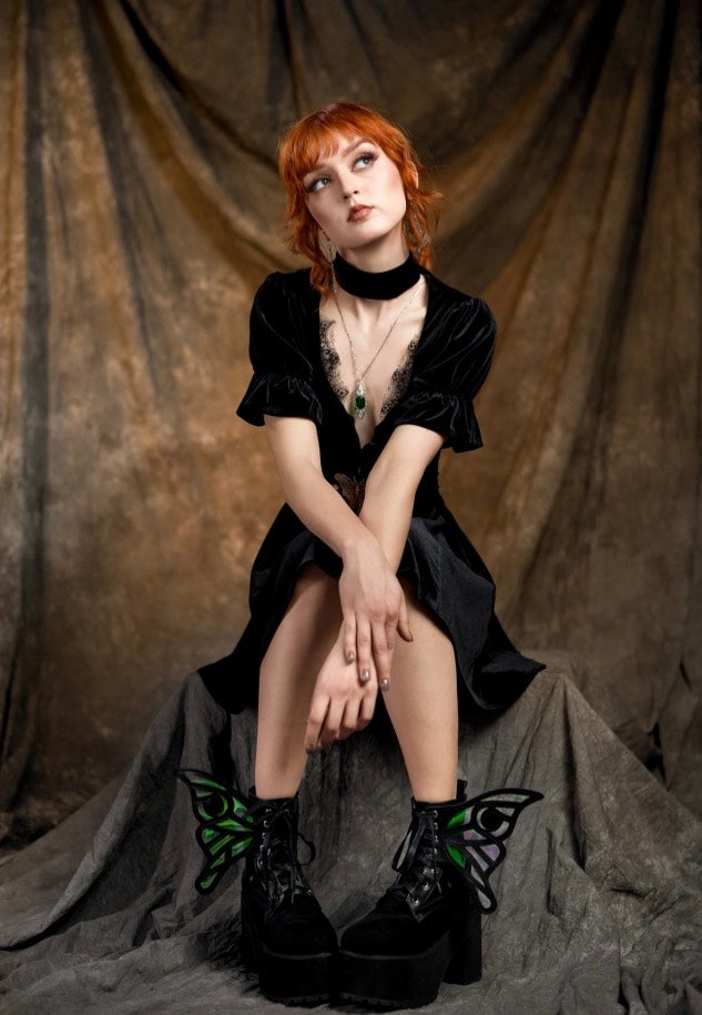 Restyle - Nocturne Winged Black - Girl Shoes | Women-Image