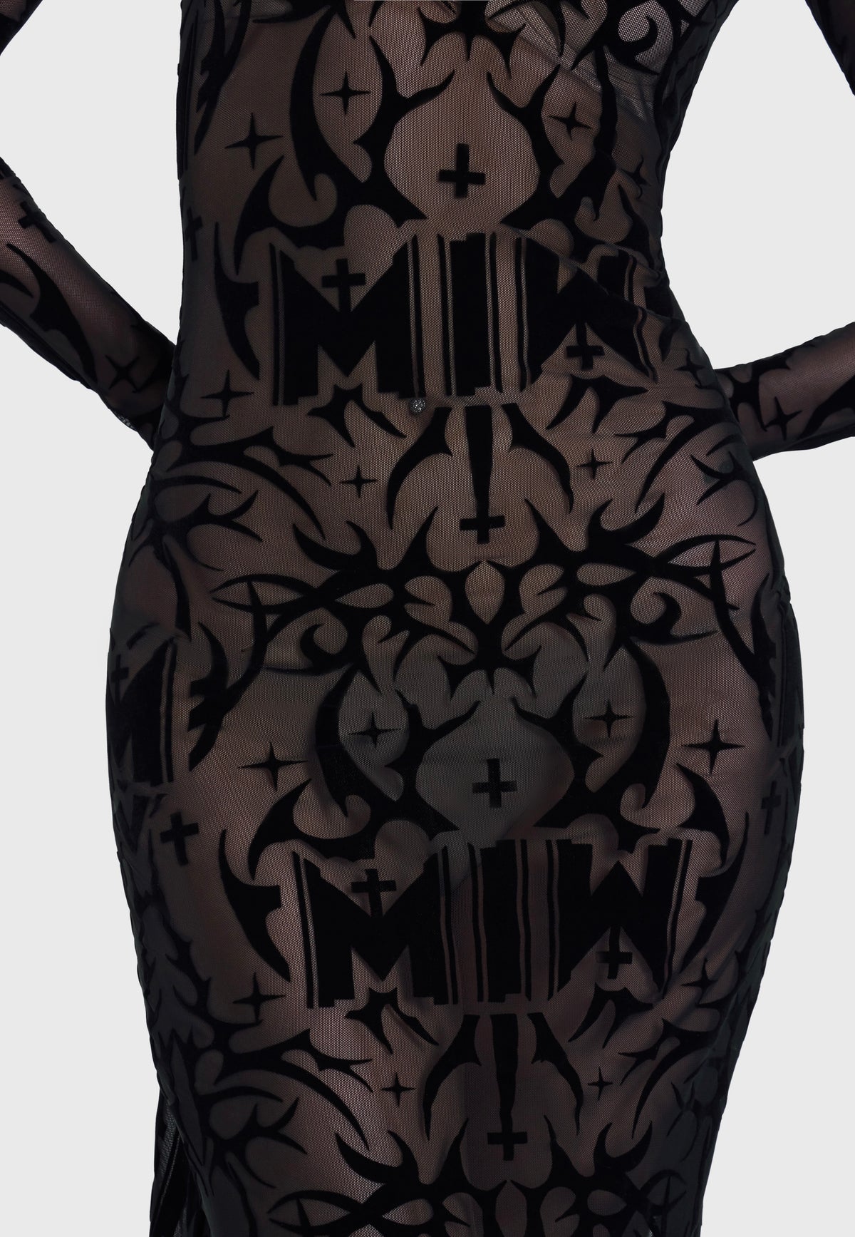 Killstar x Motionless in White Eternally Yours Flocked Maxi Multi Vestido | Women-Image