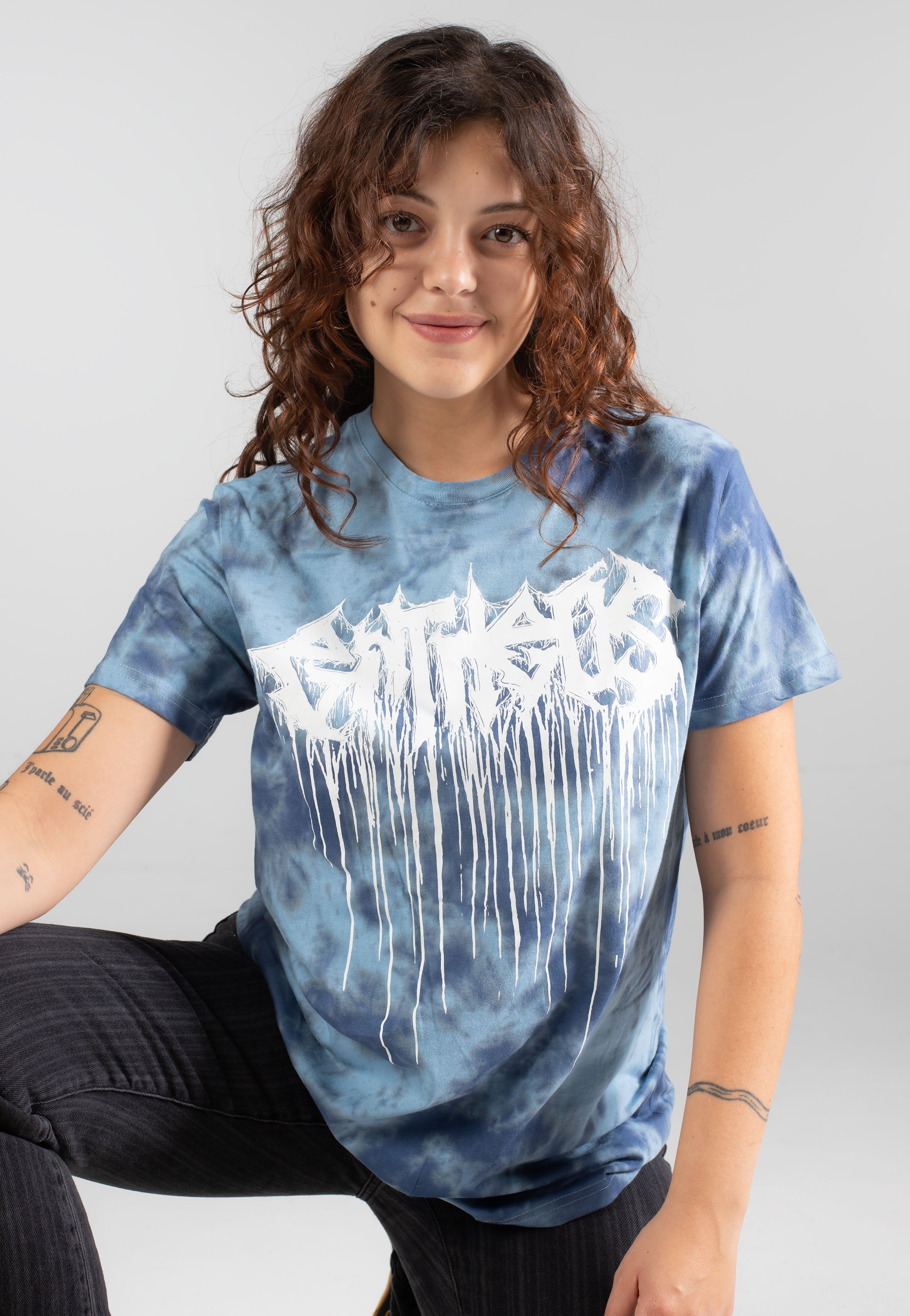 Entheos - Drip Logo Blue/Black Tie Dye - T-Shirt | Women-Image