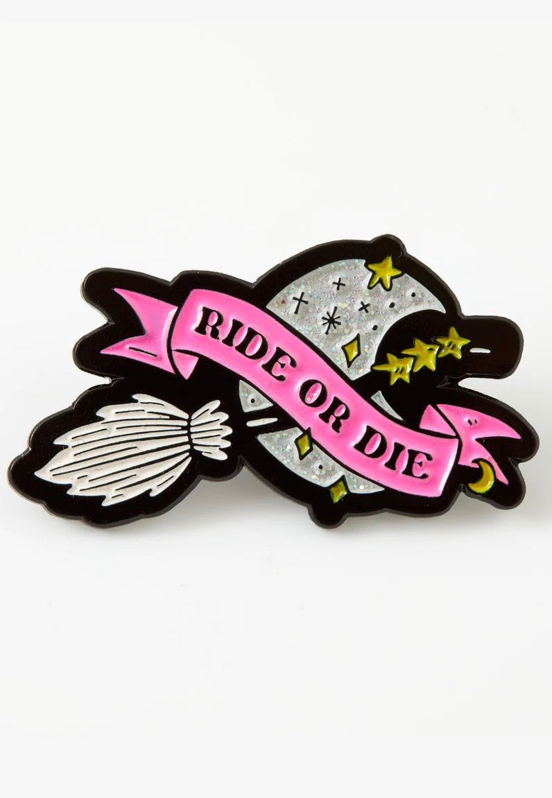 Punky Pins - Ride Or Die Broomstick Enamel - Pin | Neutral-Image