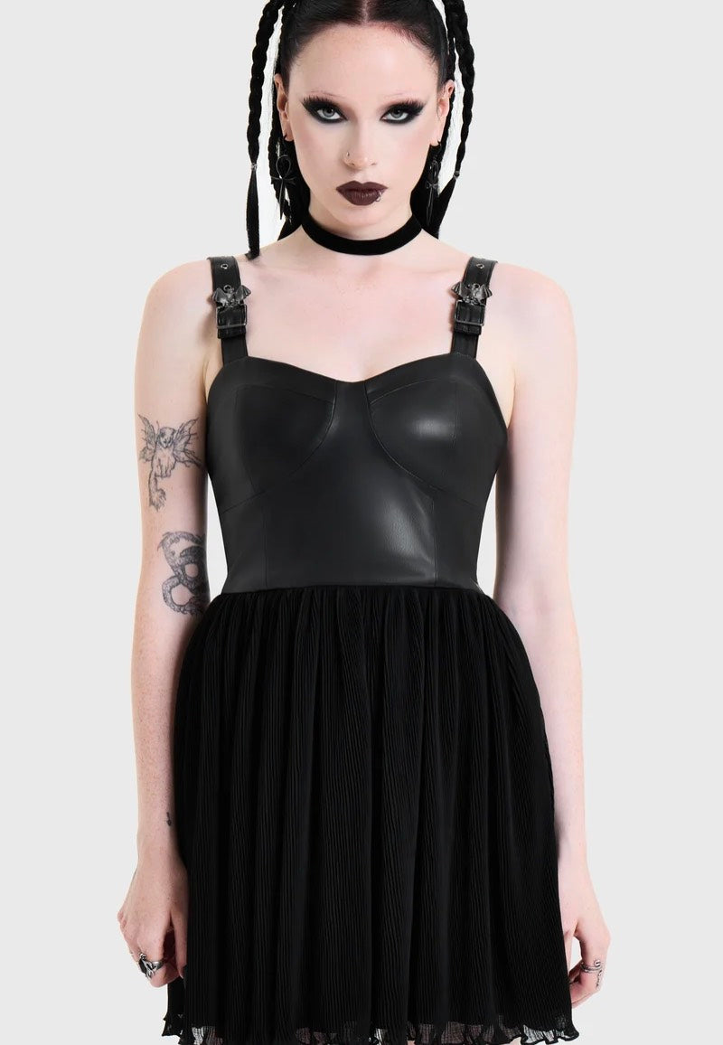 Killstar Estria Hex Cupped Mini Black Mekko | Women-Image