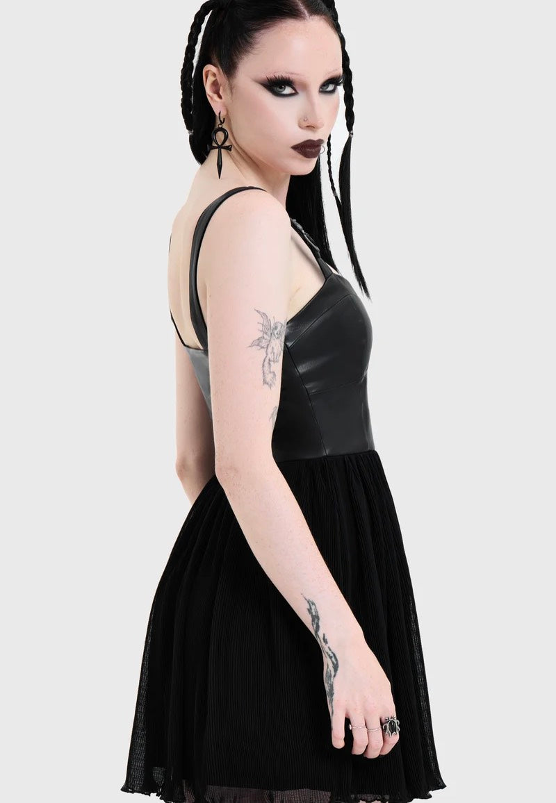 Killstar Estria Hex Cupped Mini Black Mekko | Women-Image