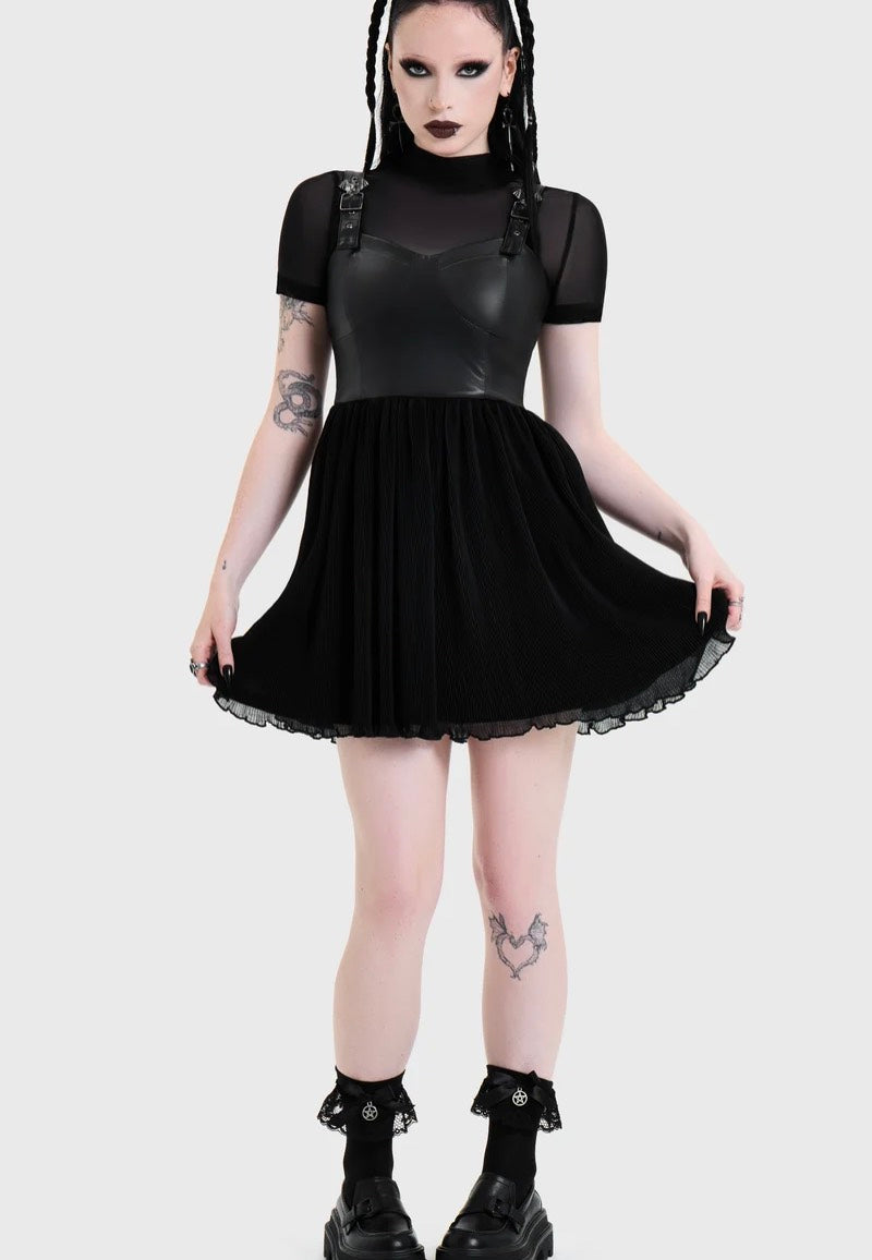 Killstar Estria Hex Cupped Mini Black Robe | Women-Image