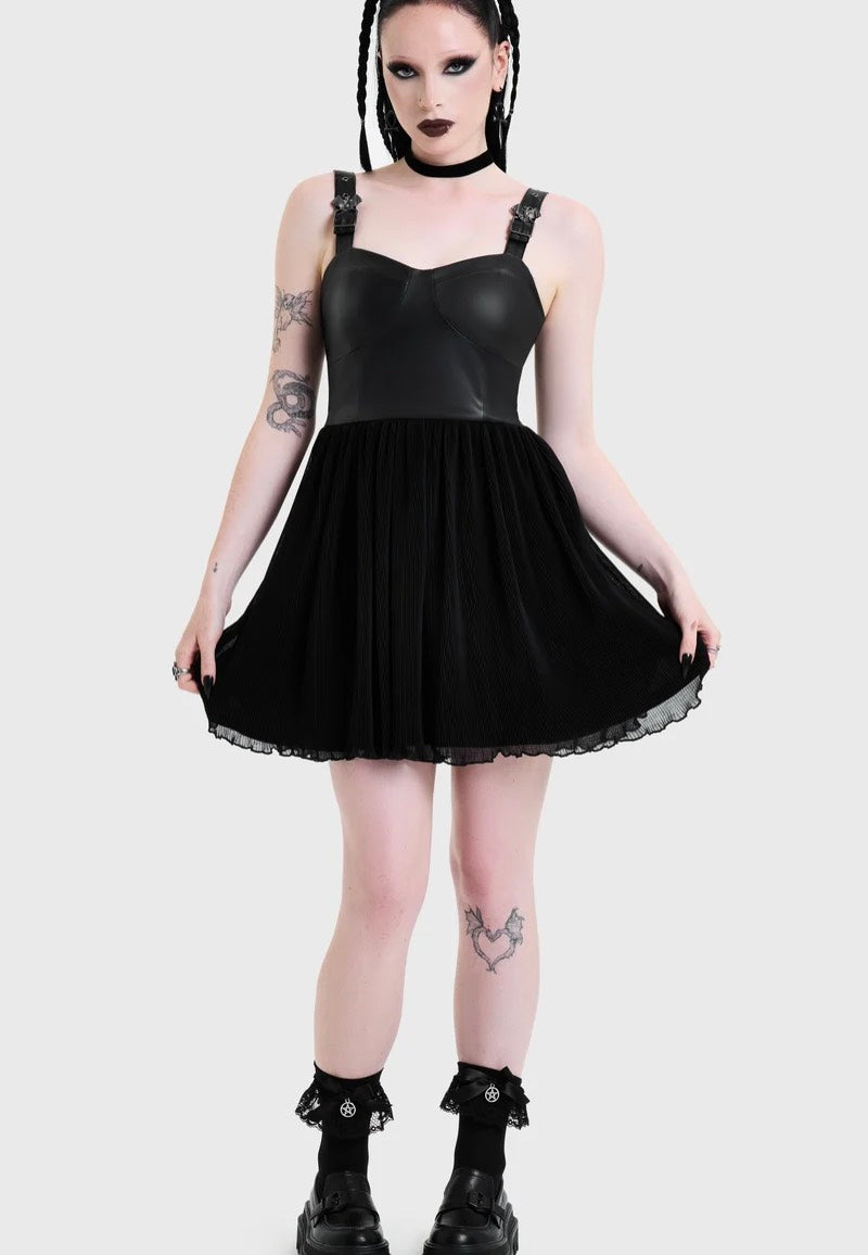 Killstar Estria Hex Cupped Mini Black Robe | Women-Image