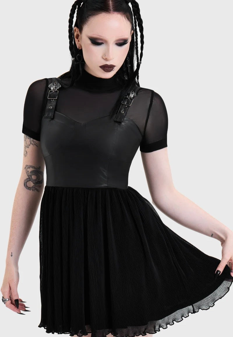 Killstar Estria Hex Cupped Mini Black Robe | Women-Image