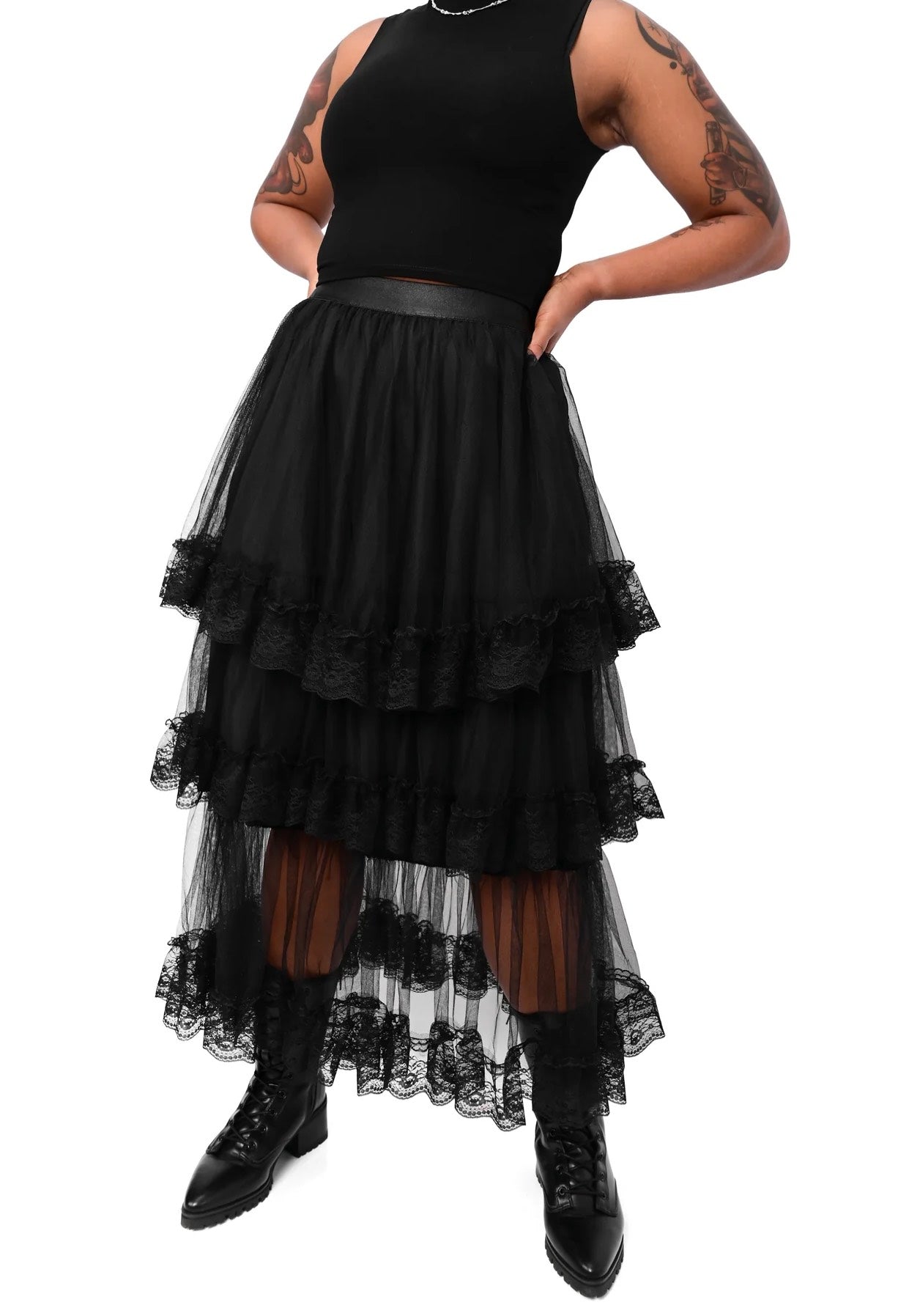 Foxblood - Evelyn Maxi Black - Skirt | Women-Image