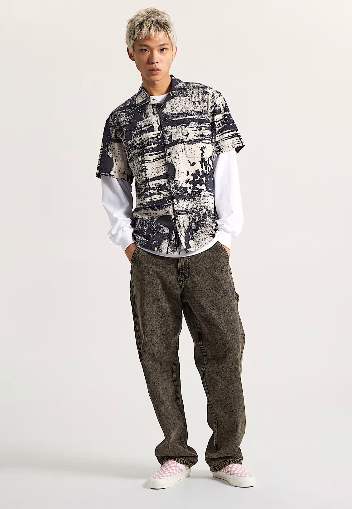 Vans - Fallon Woven Taupe Mist/Black - Shirt | Men-Image