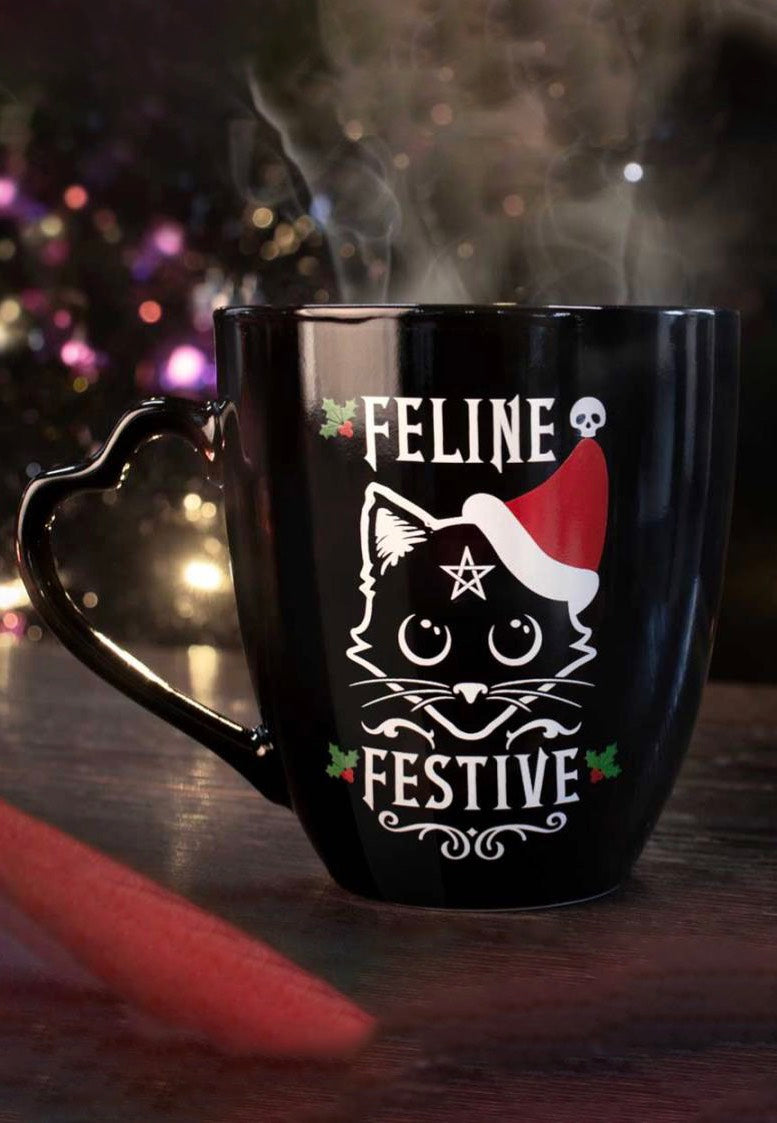 Alchemy England Feline Festive Christmas Tasse | Neutral-Image