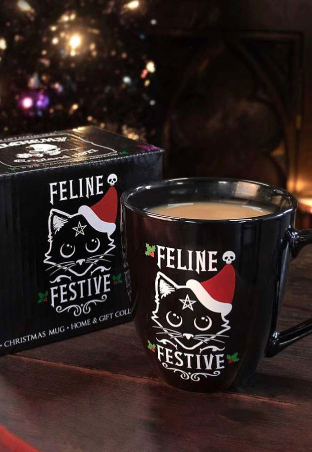 Alchemy England Feline Festive Christmas Tasse | Neutral-Image