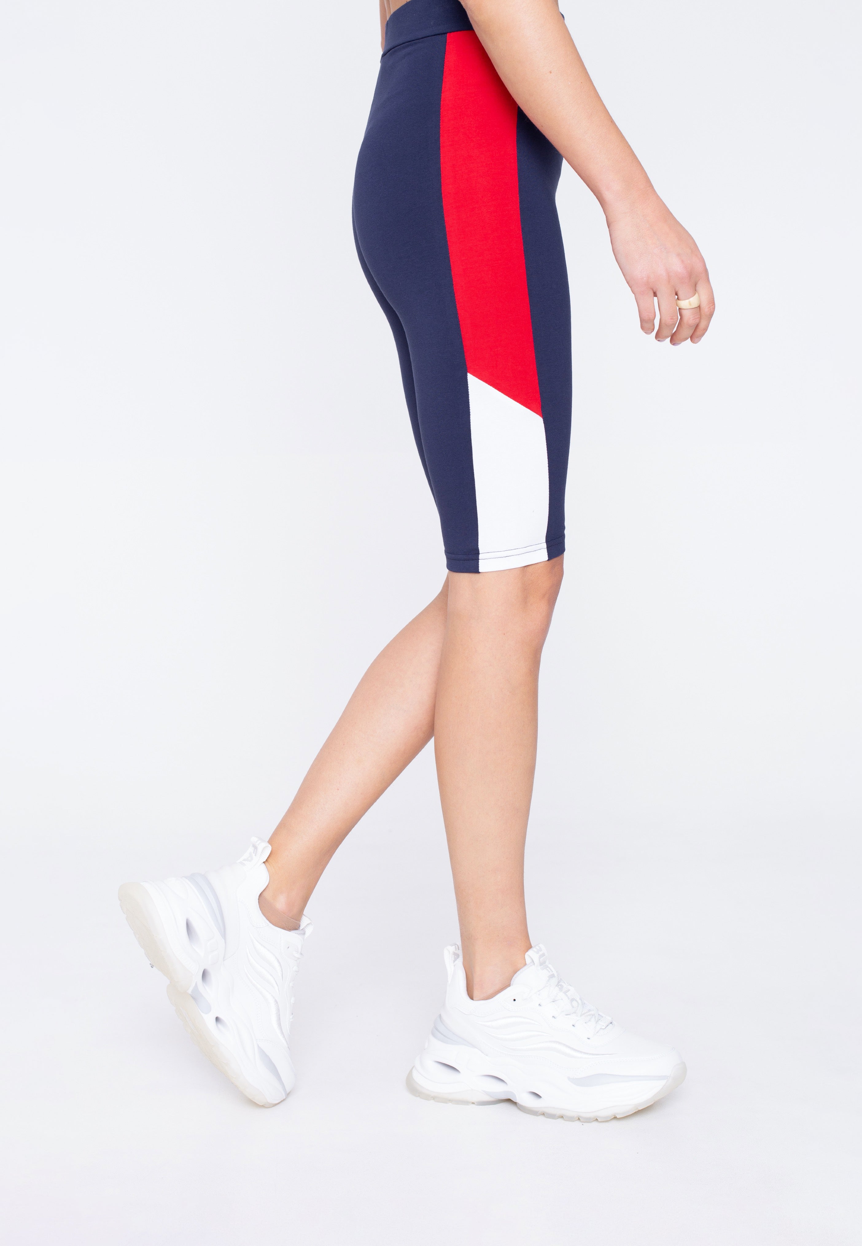 Fila - Basel Short Medieval Blue True Red Bright White - Leggings | Women-Image