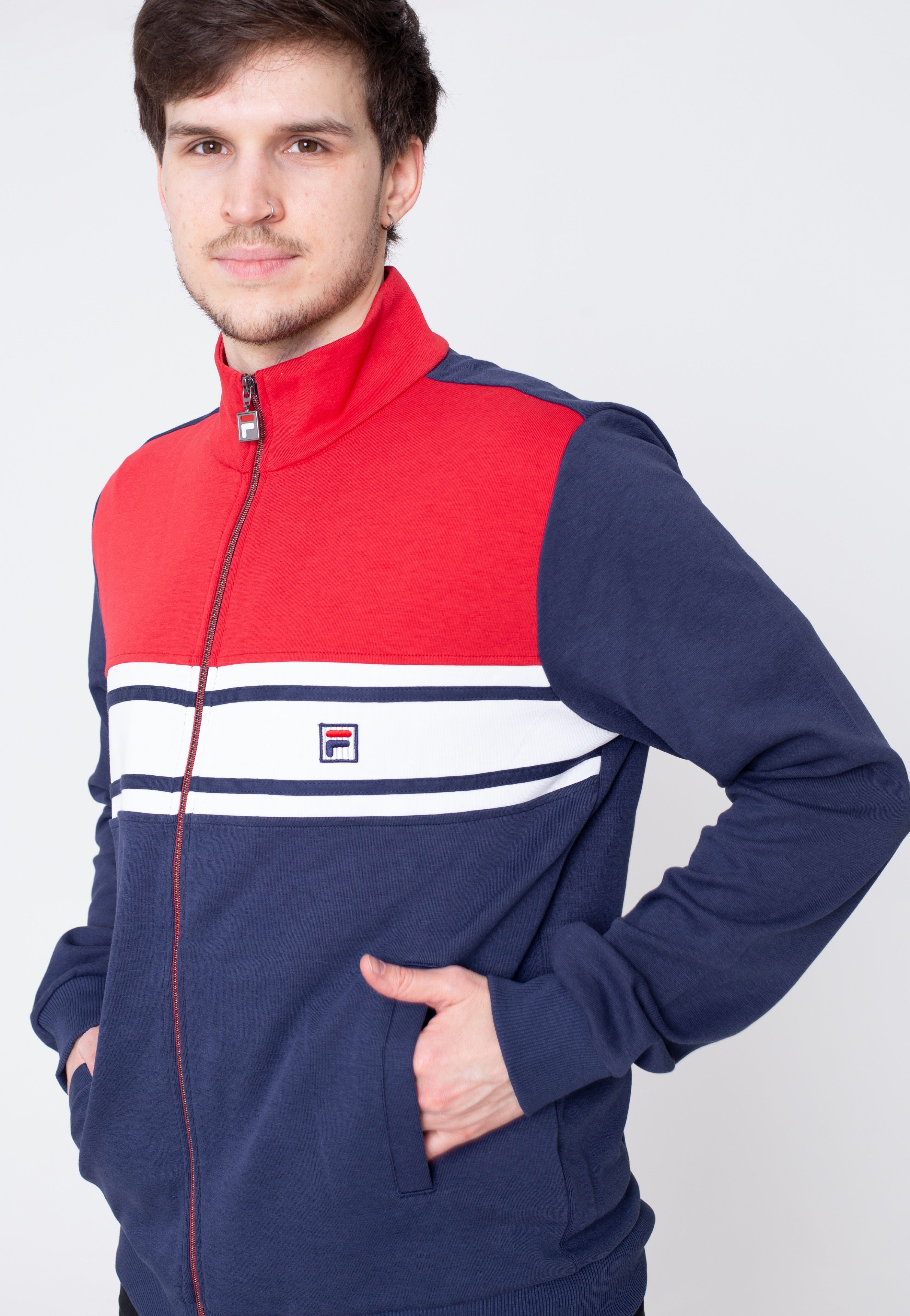 Fila - Boulogne Medieval Blue True Red Bright White - Track Jacket | Men-Image