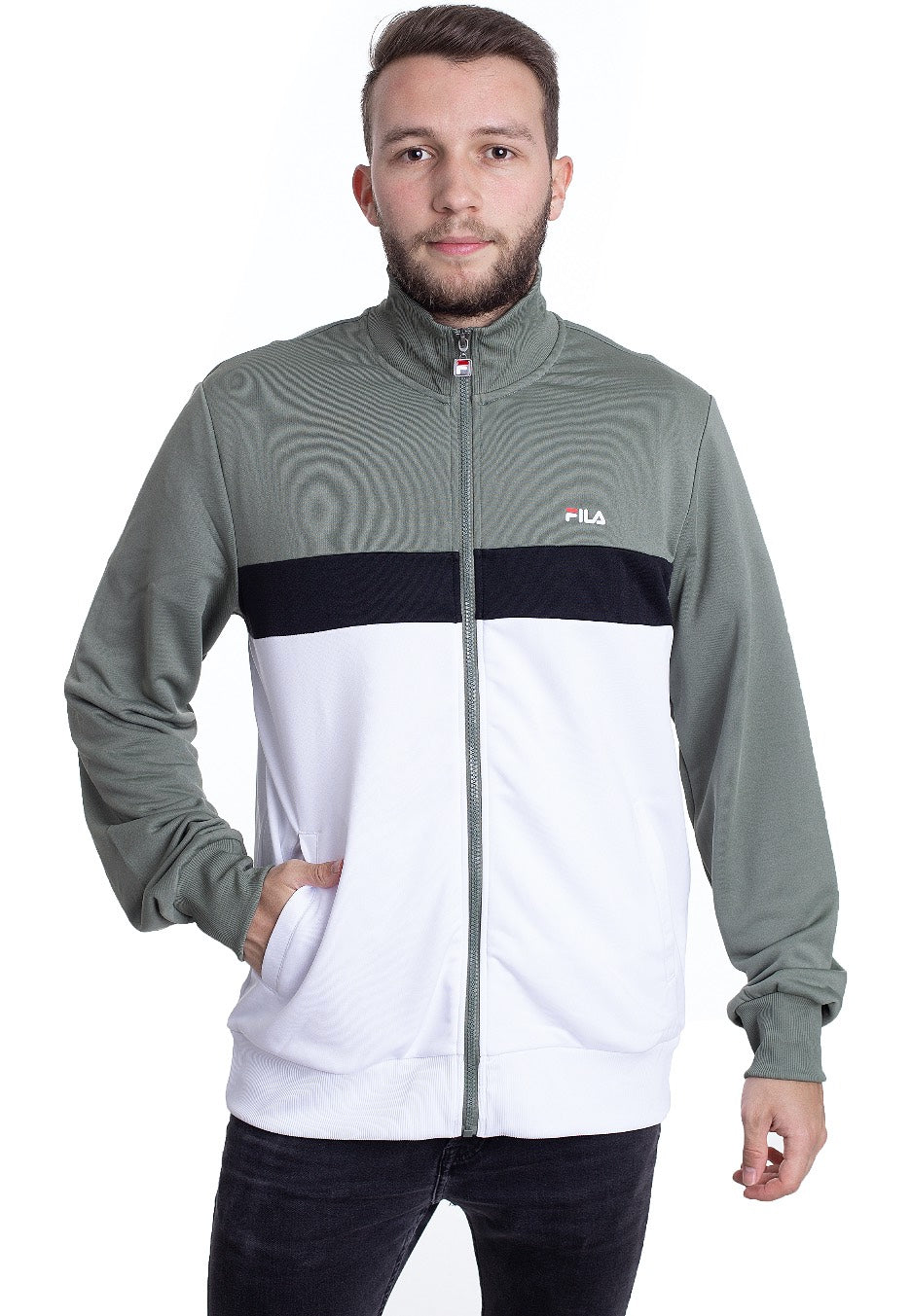 Fila - Sanga Sea Spray/Bright White/Black - Track Jacket | Men-Image