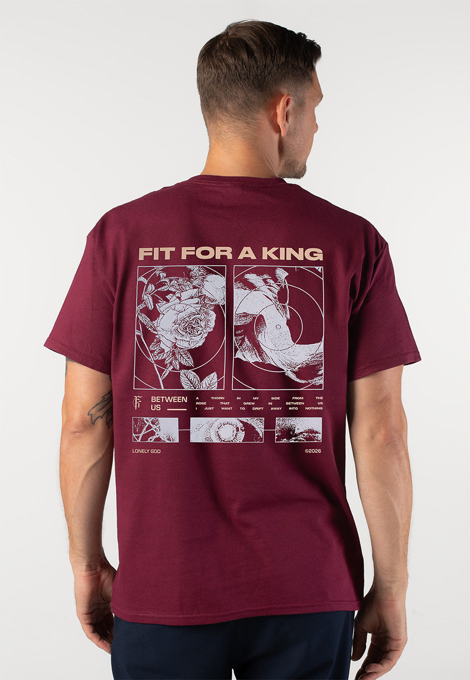 Fit For A King Flowers Maroon T-Shirt | Men-Image