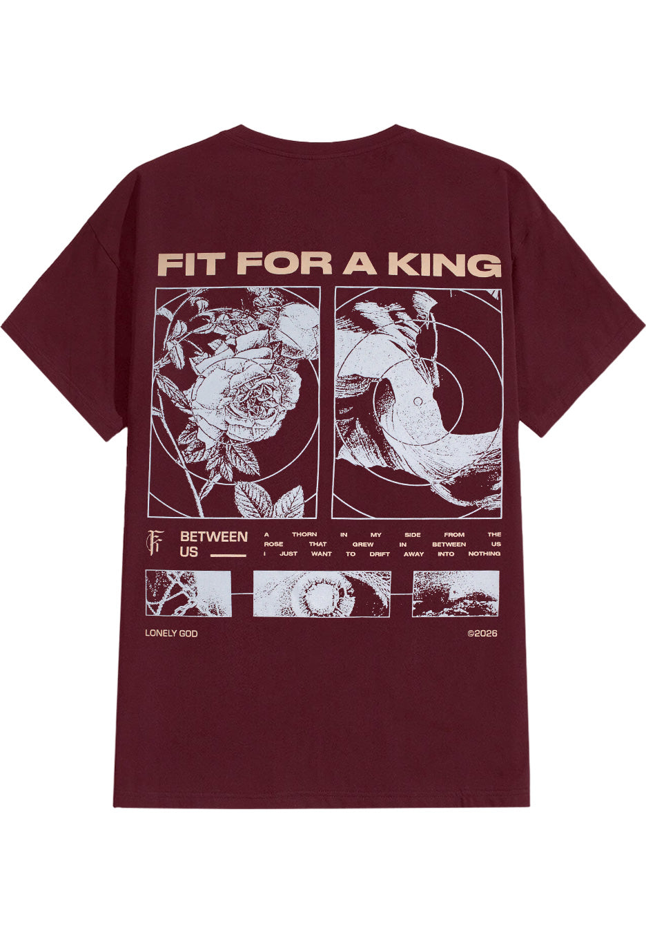 Fit For A King Flowers Maroon T-Shirt | Neutral-Image