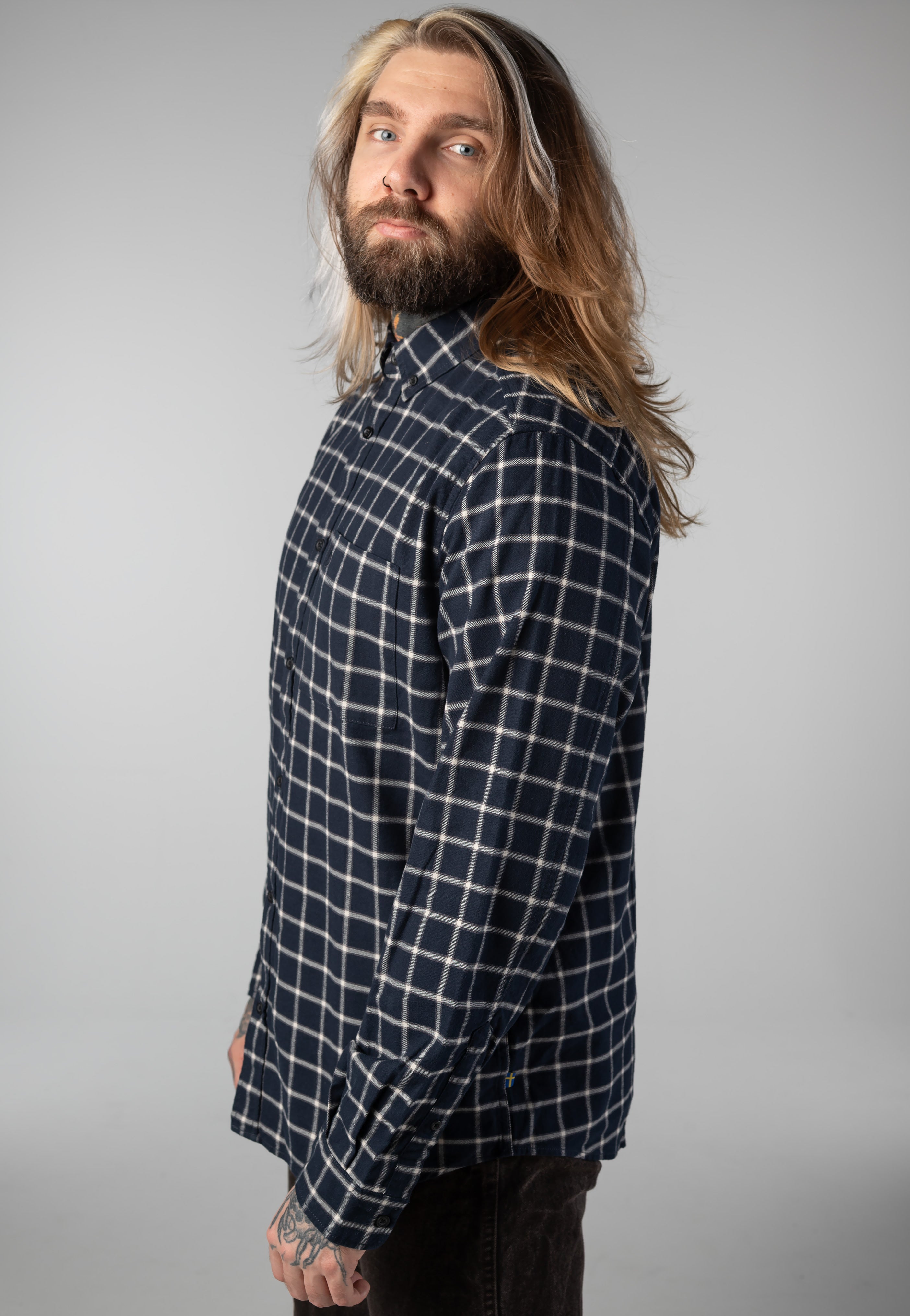 Fjällräven - Övik Flannel Dark Navy/Chalk White - Shirt | Men-Image