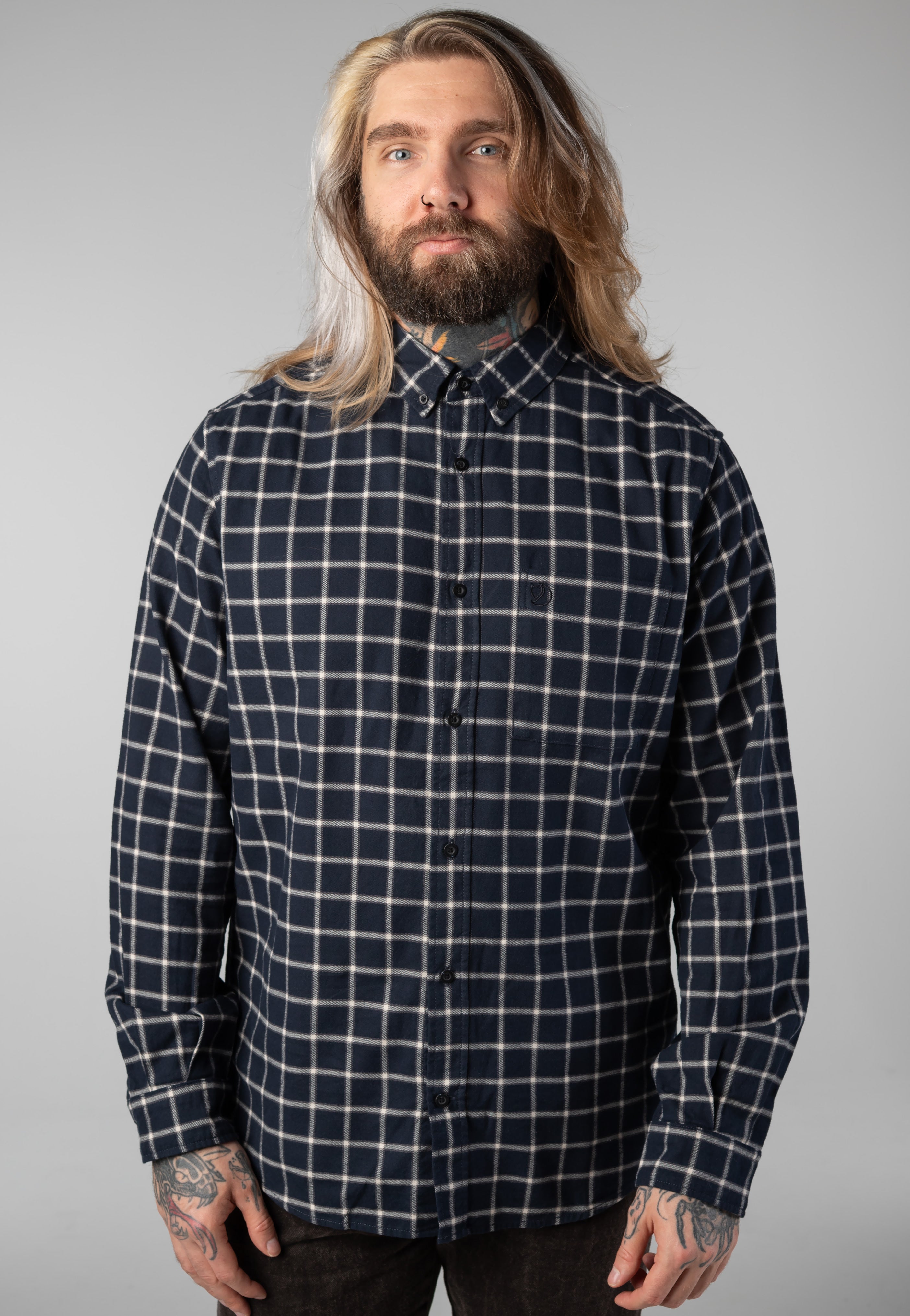 Fjällräven - Övik Flannel Dark Navy/Chalk White - Shirt | Men-Image