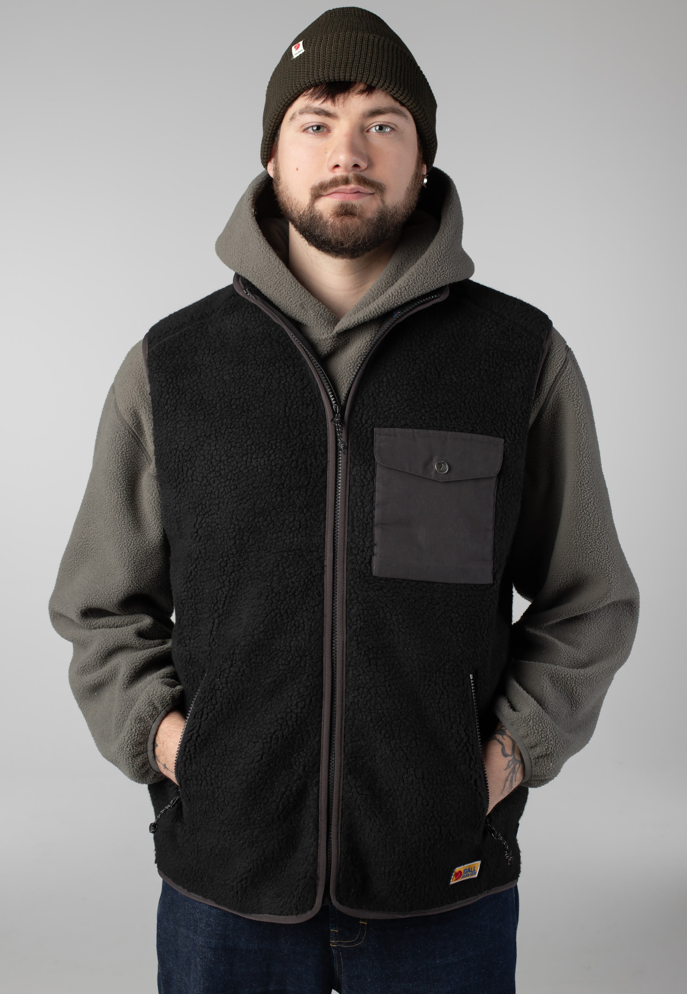 Fjällräven - Vardag Pile Fleece Black/Dark Grey - Vest | Men-Image