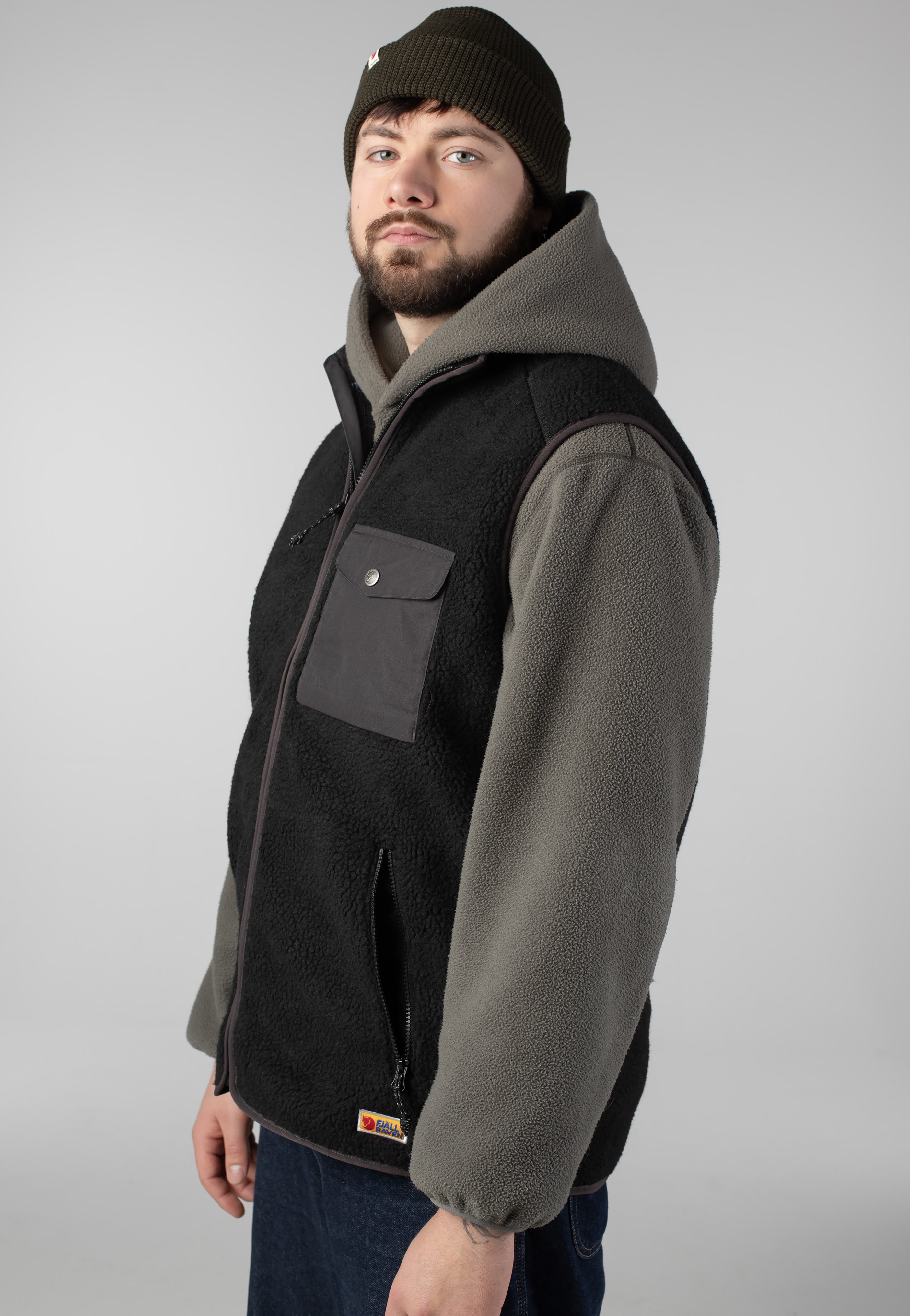 Fjällräven - Vardag Pile Fleece Black/Dark Grey - Vest | Men-Image