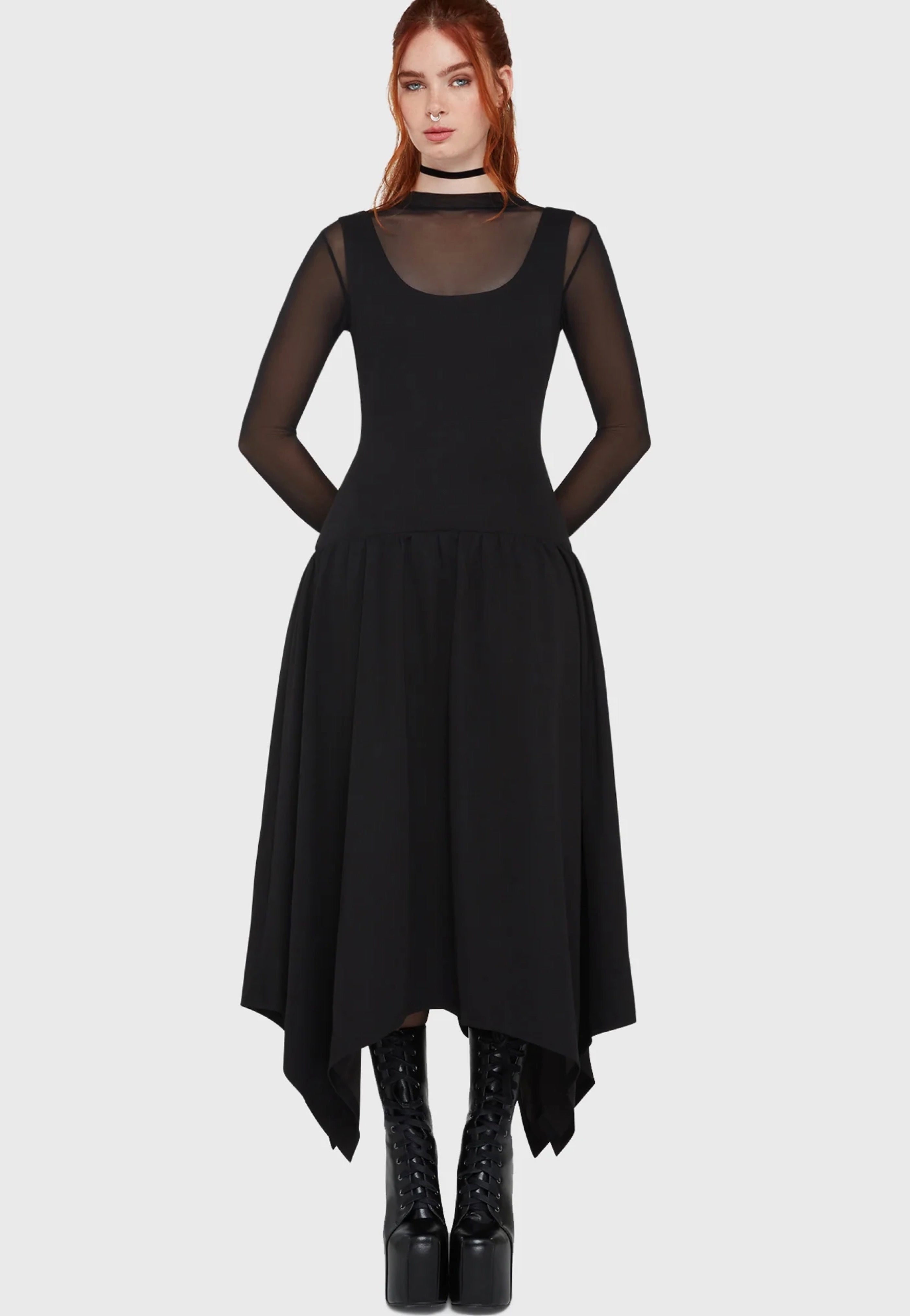 Killstar - Forsaken Grove Black/Scuba - Dress | Women-Image