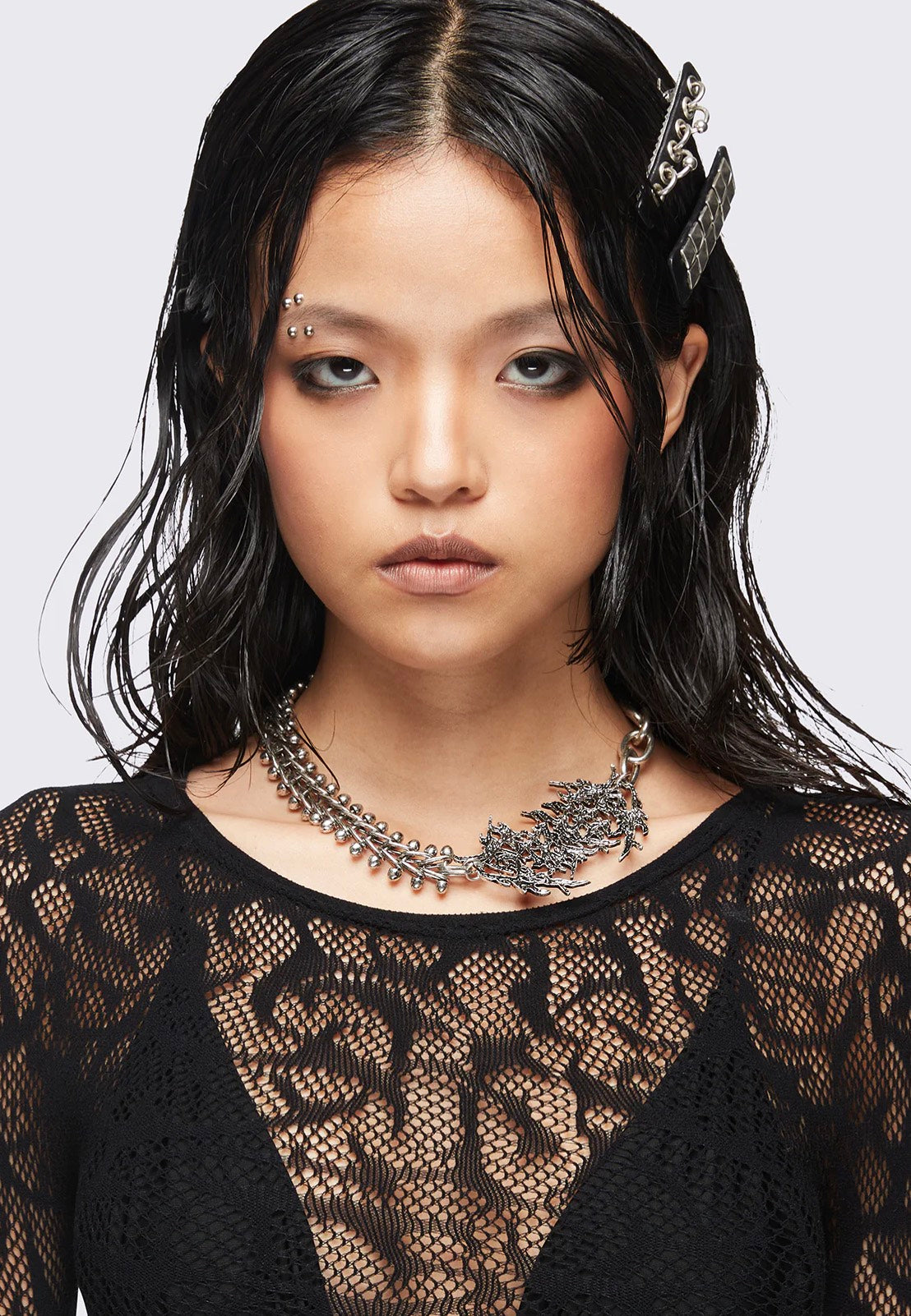 Minga London - Fortress Charm Silver - Necklace | Neutral-Image