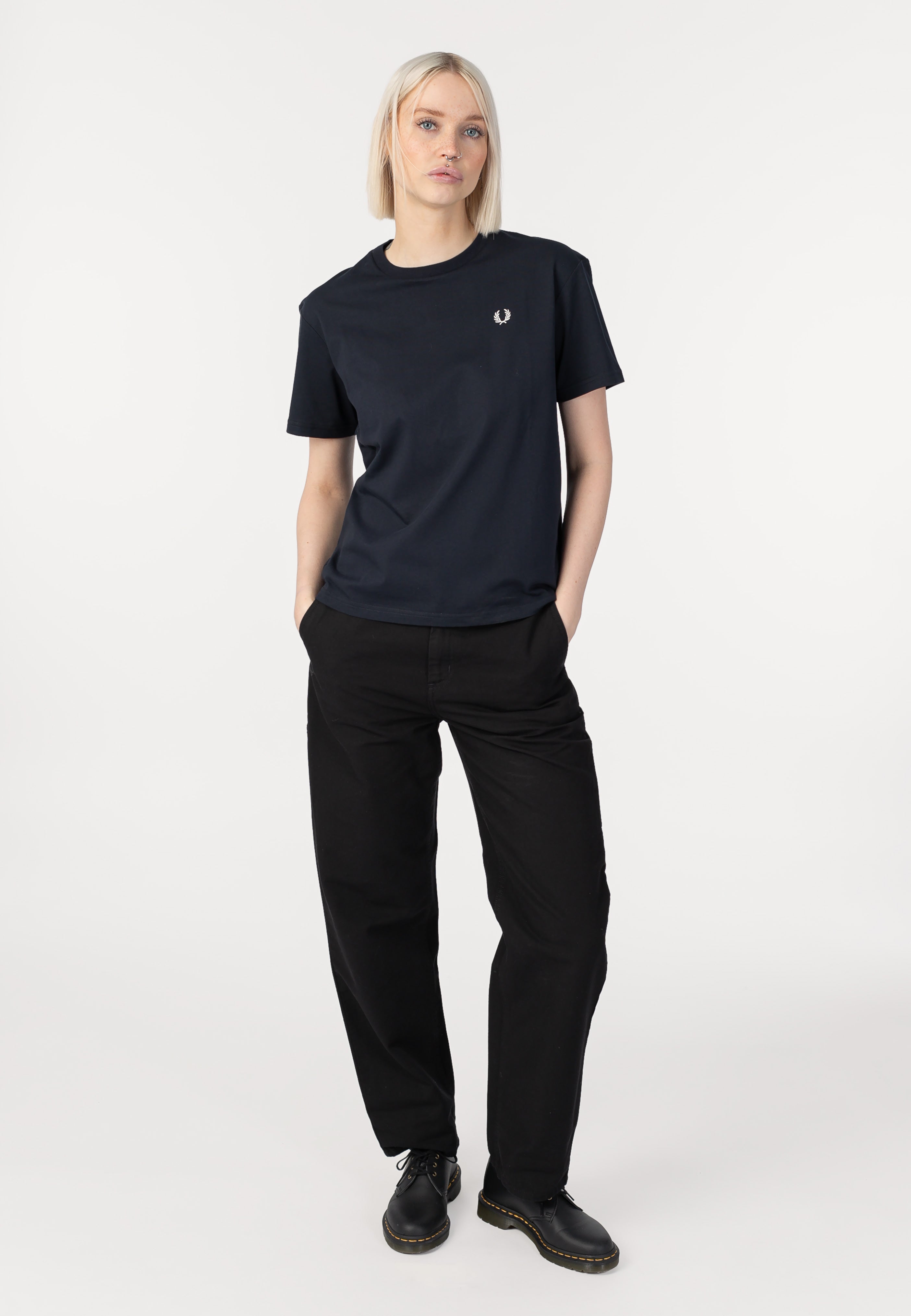 Fred Perry - Crew Neck Navy - T-Shirt | Women-Image