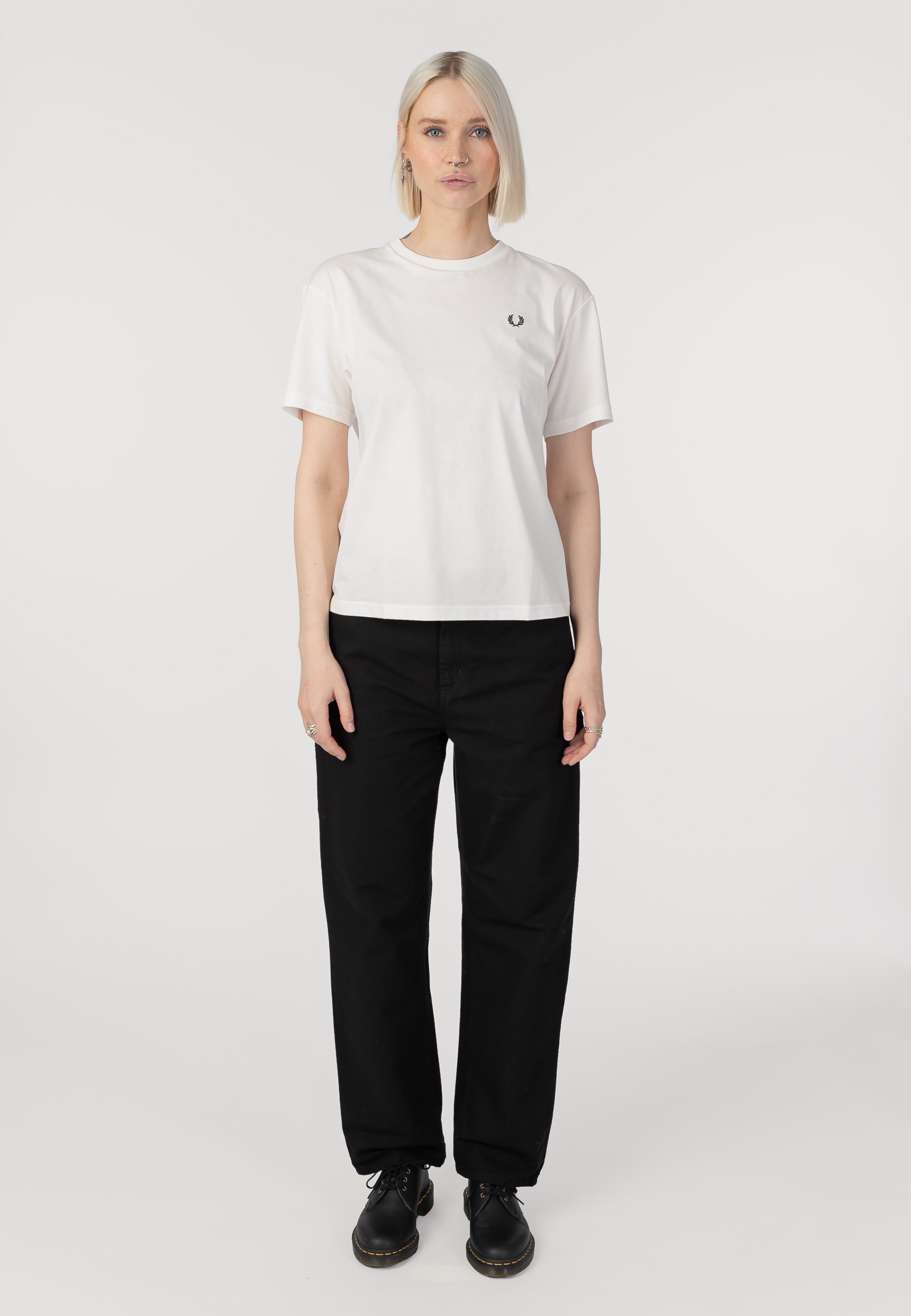 Fred Perry - Crew Neck Snow White - T-Shirt | Women-Image