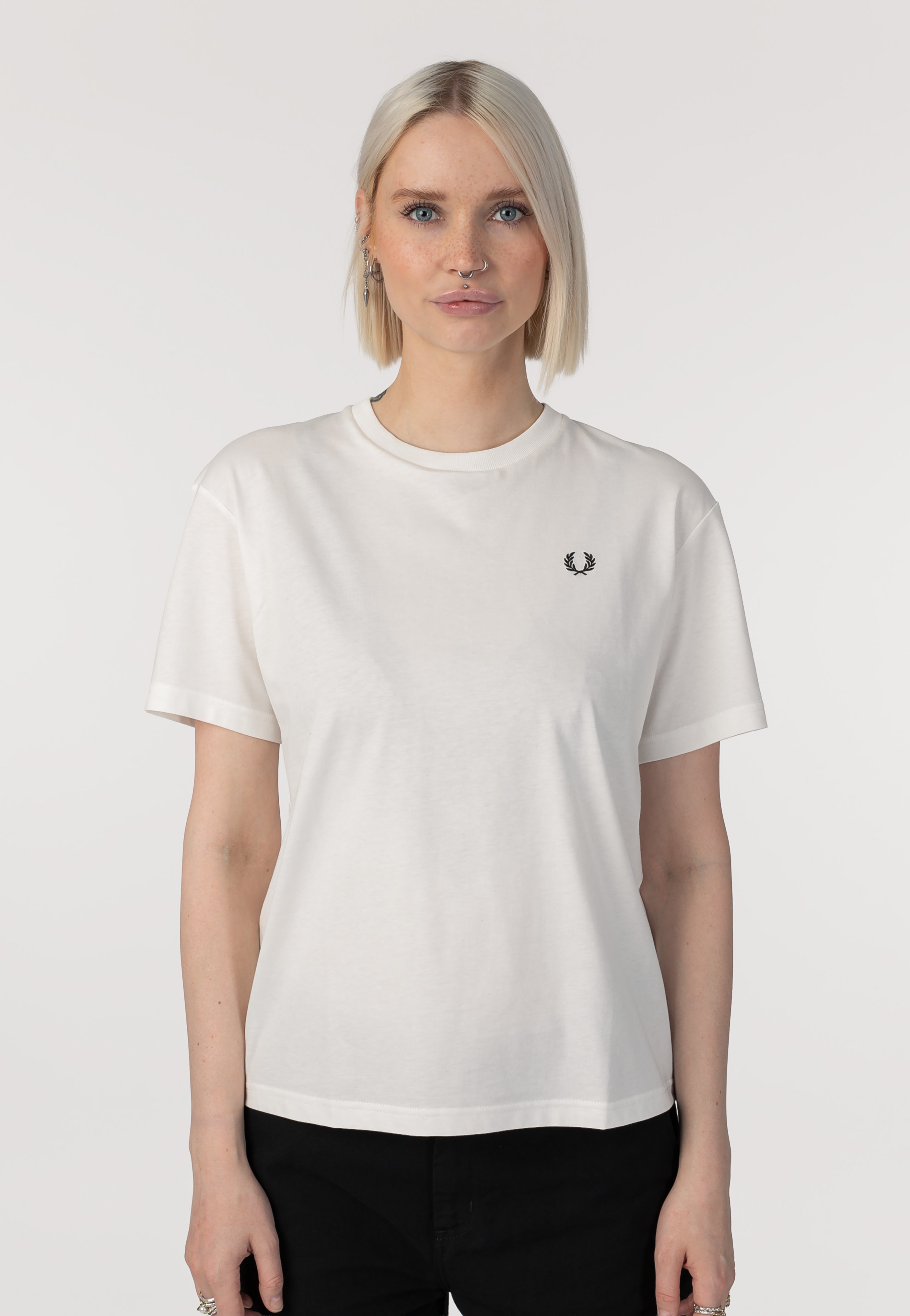 Fred Perry - Crew Neck Snow White - T-Shirt | Women-Image