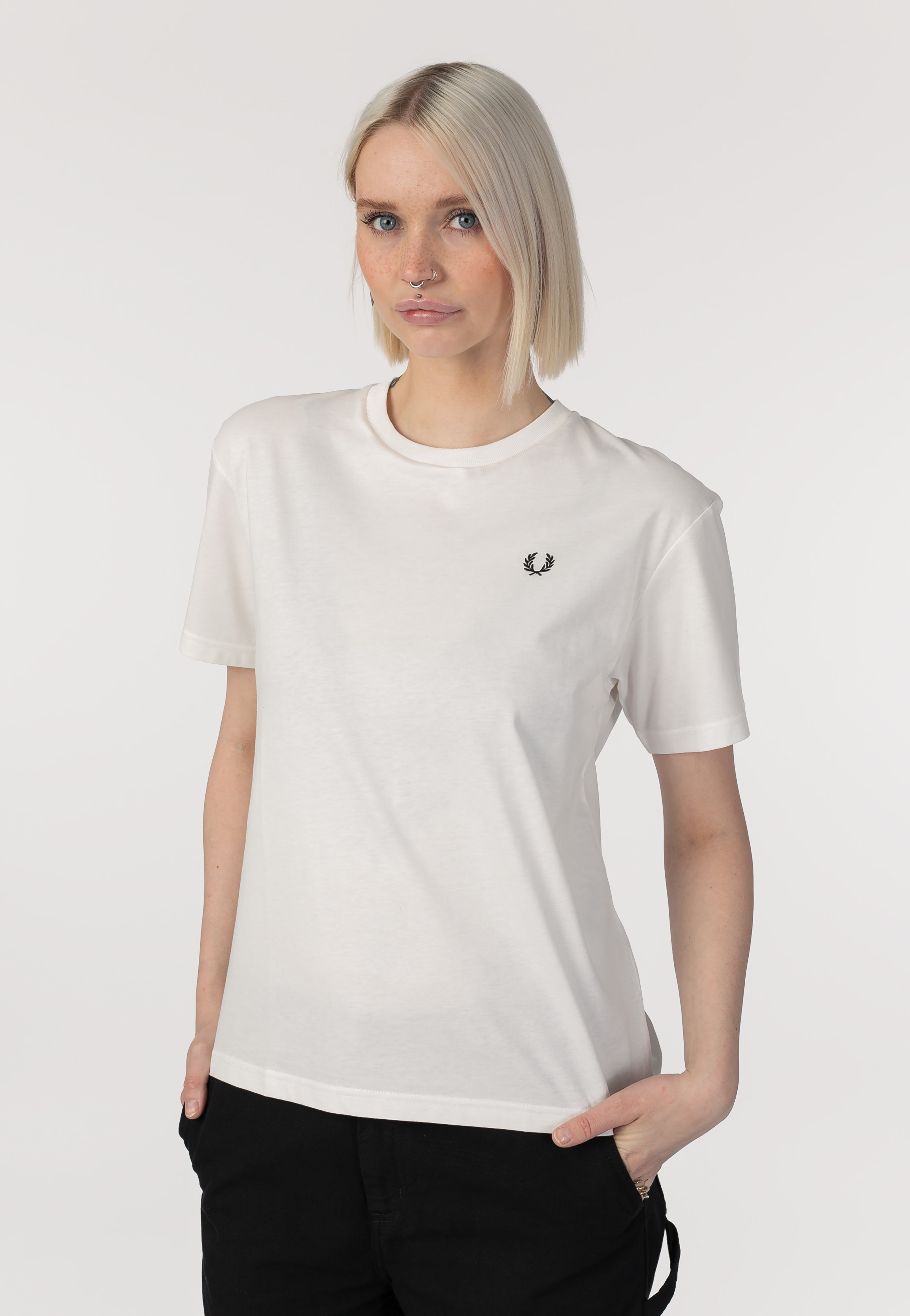 Fred Perry - Crew Neck Snow White - T-Shirt | Women-Image