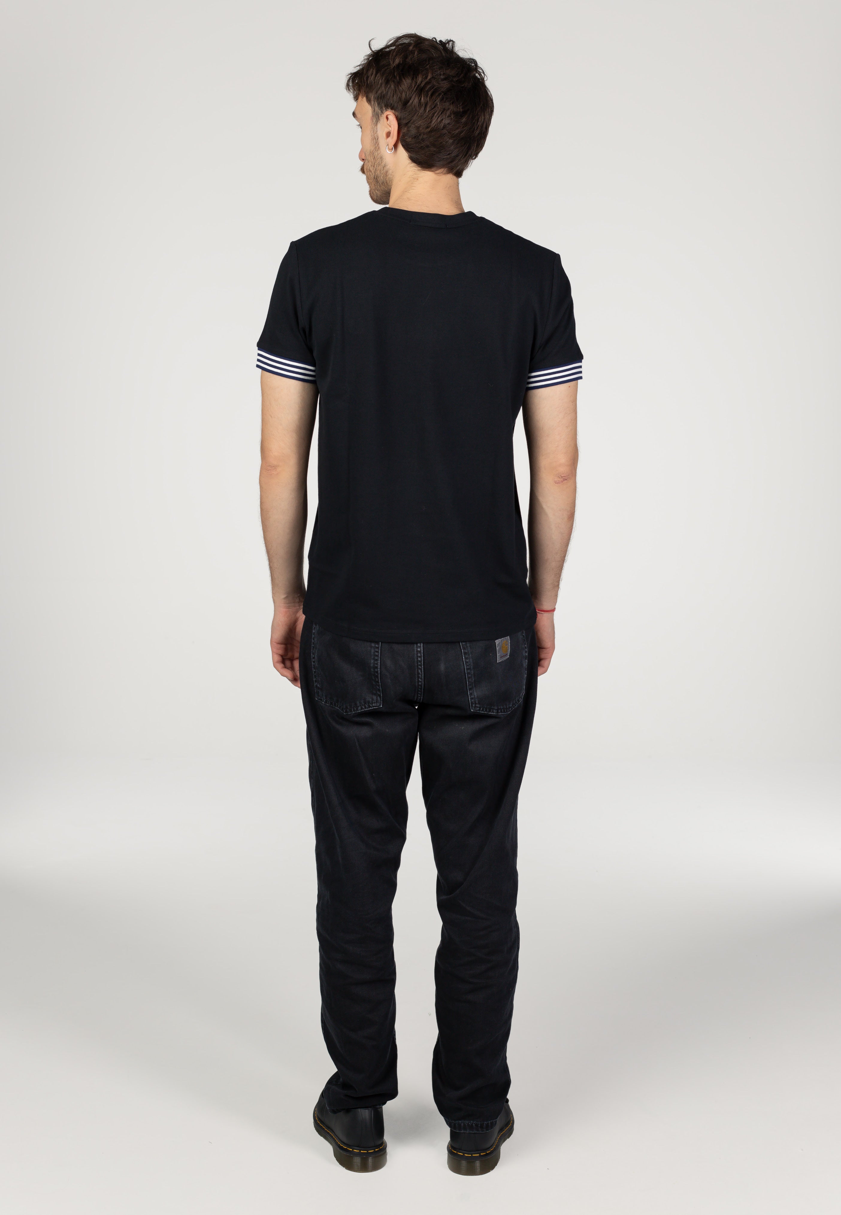 Fred Perry - Striped Cuff Black - T-Shirt | Men-Image