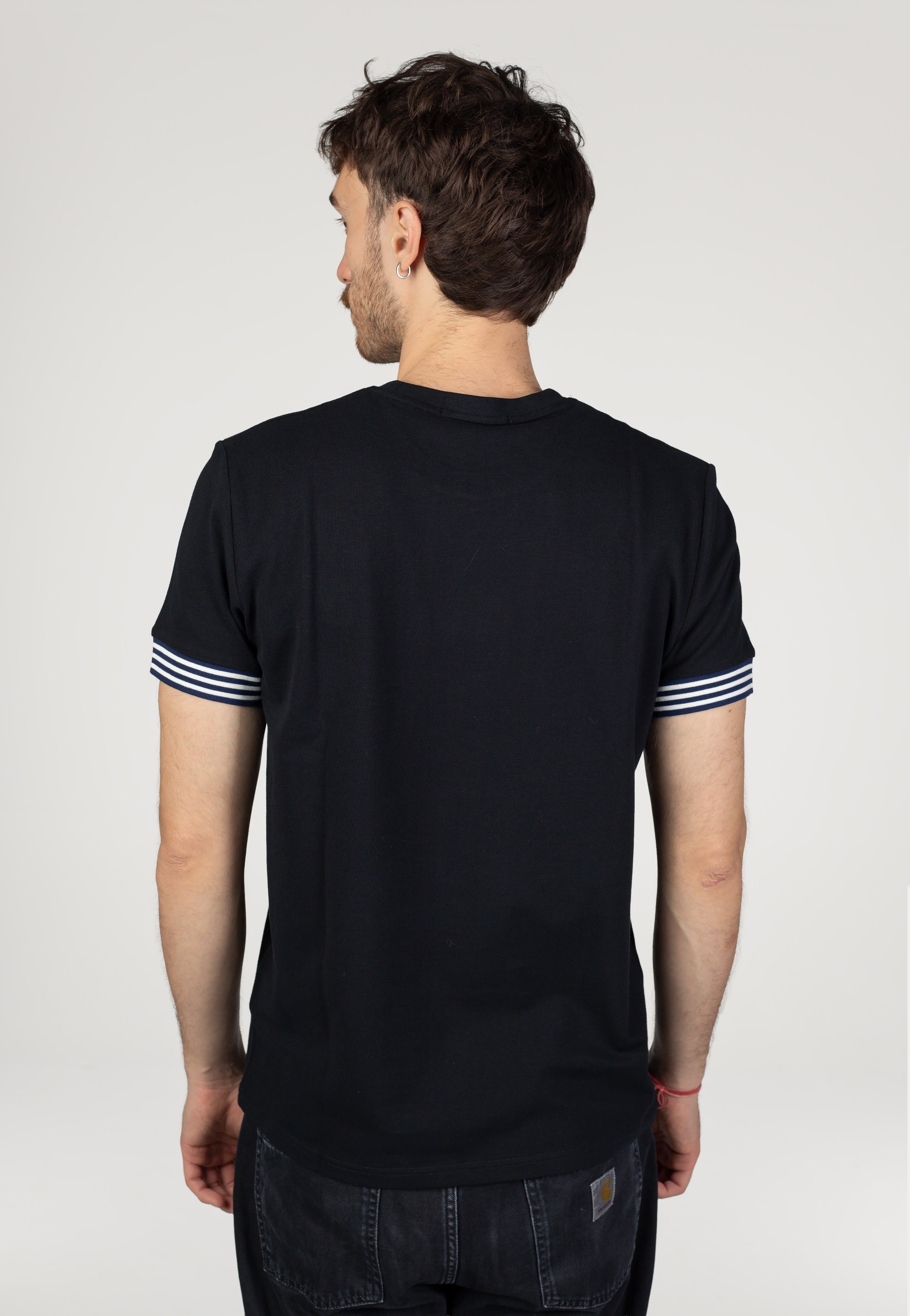 Fred Perry - Striped Cuff Black - T-Shirt | Men-Image
