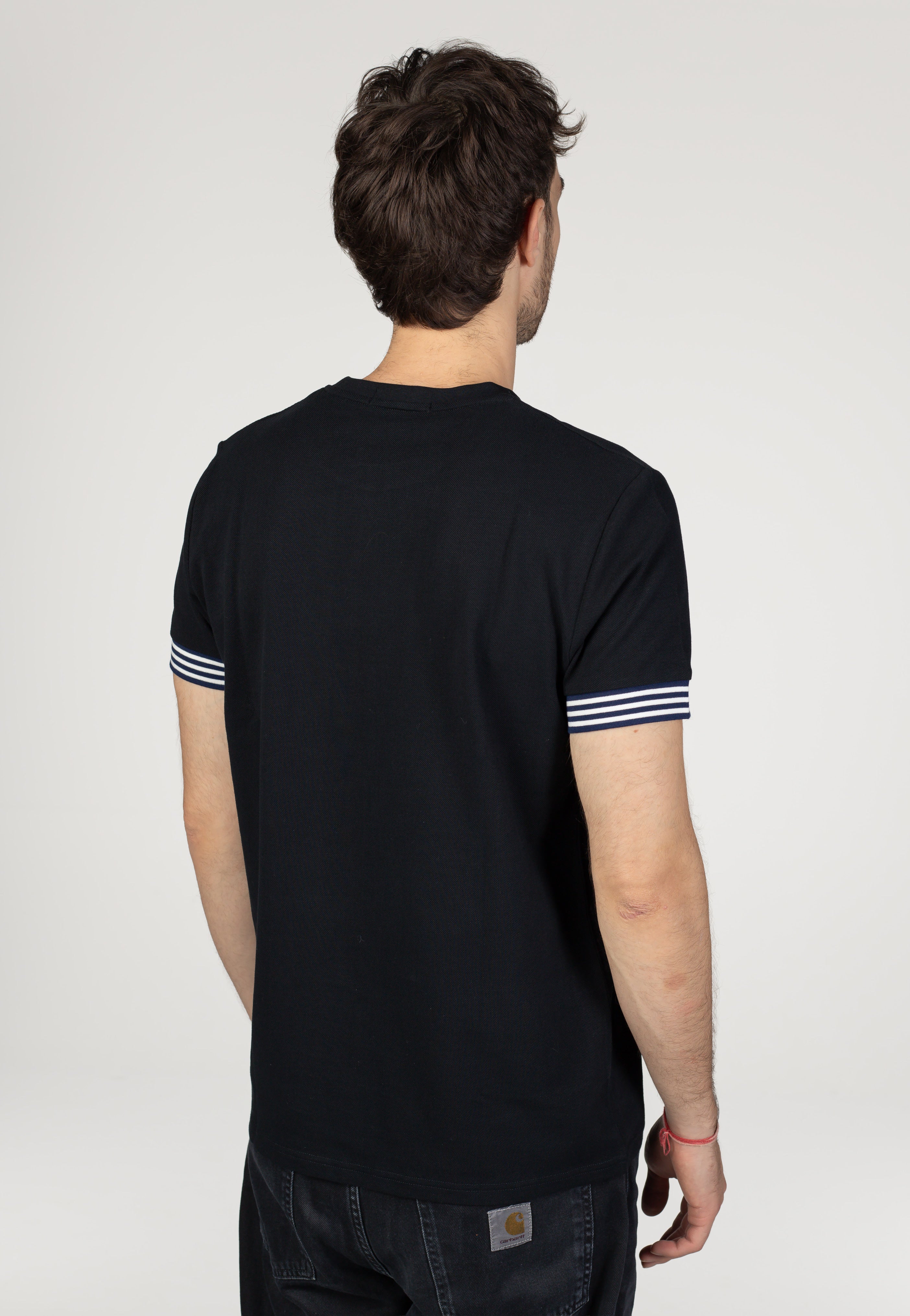 Fred Perry - Striped Cuff Black - T-Shirt | Men-Image