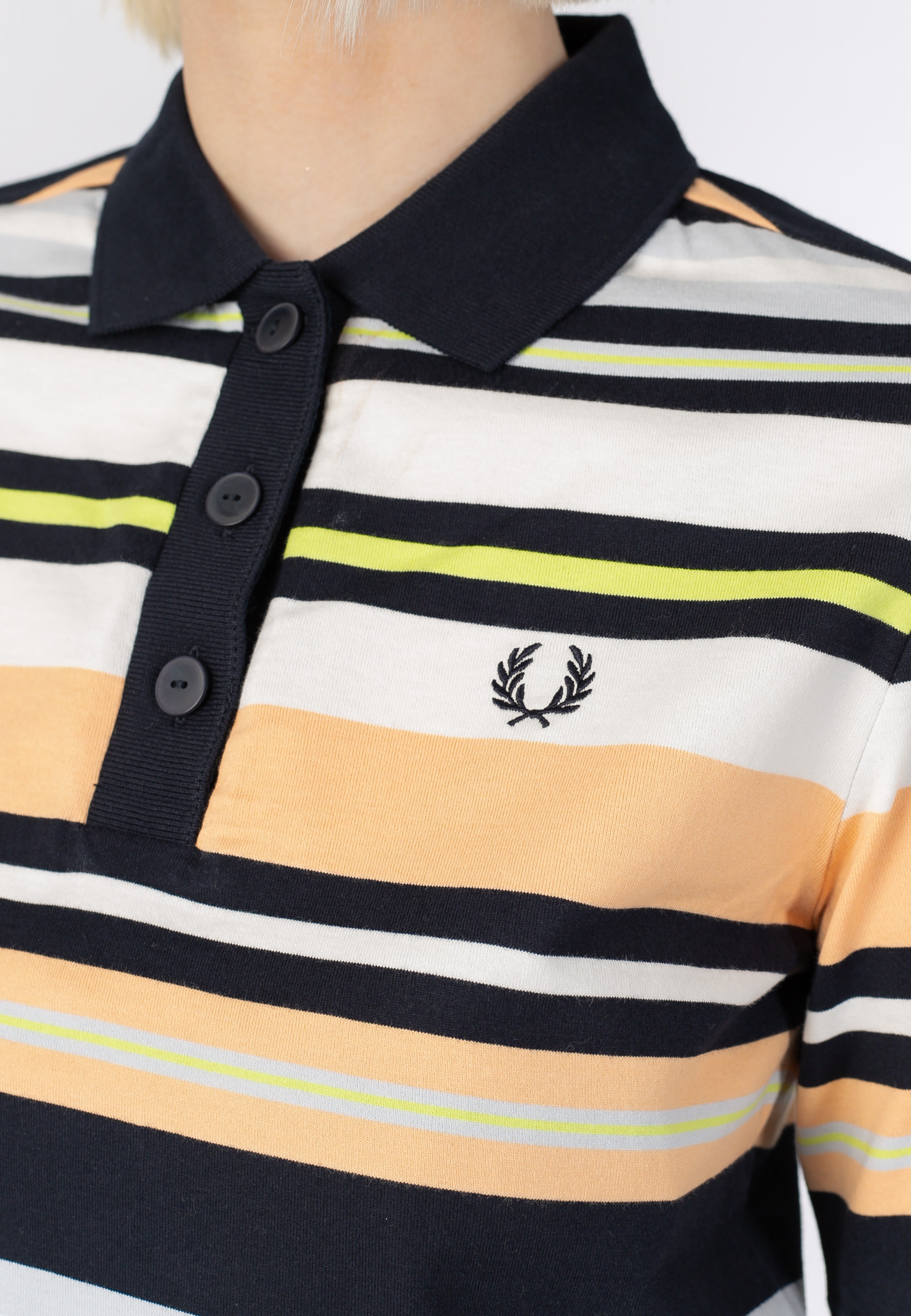 Fred Perry - Striped Polo Navy - Polo | Women-Image
