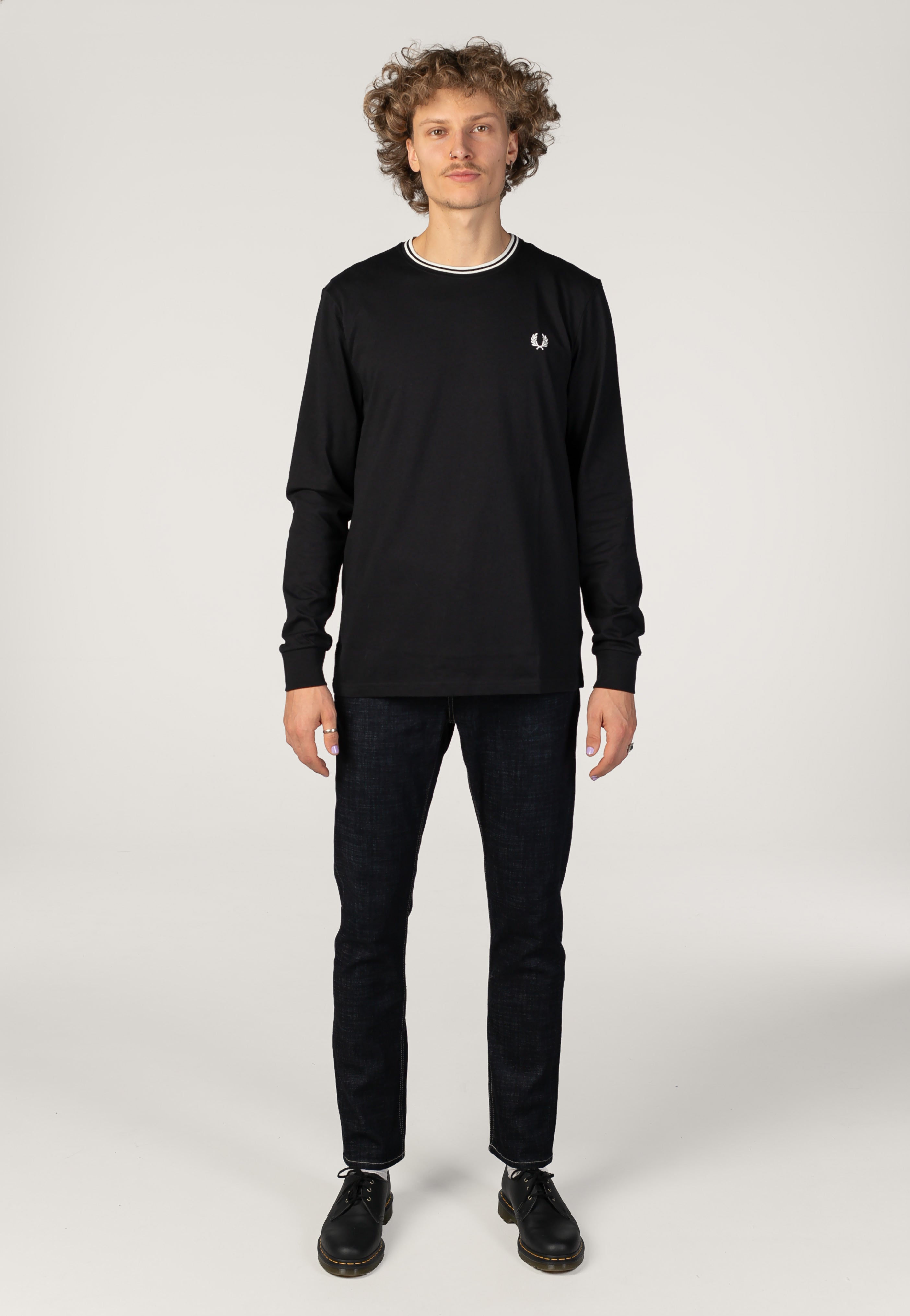 Fred Perry - Twin Tipped Black - Longsleeve | Men-Image
